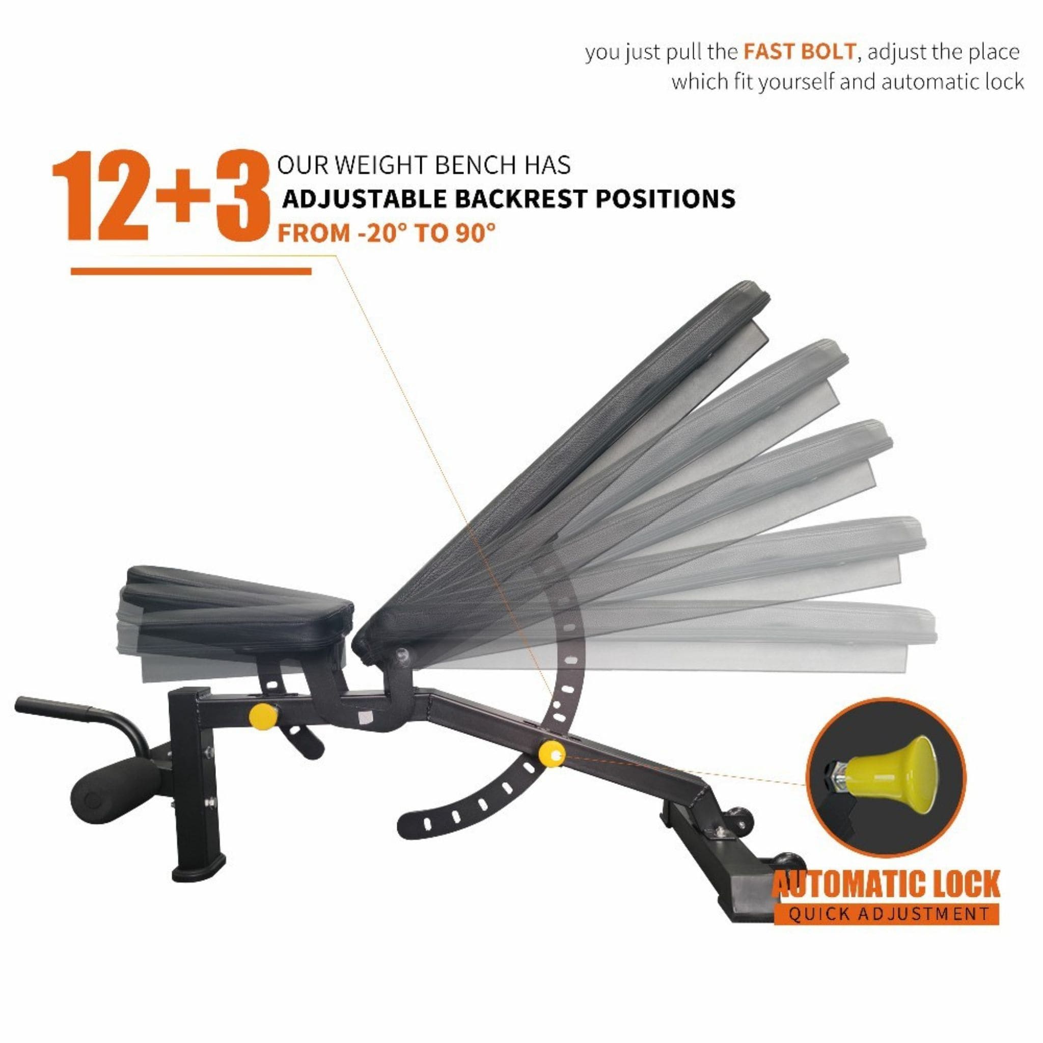 1000 lb Power Cage Squat Rack with Weight Bench