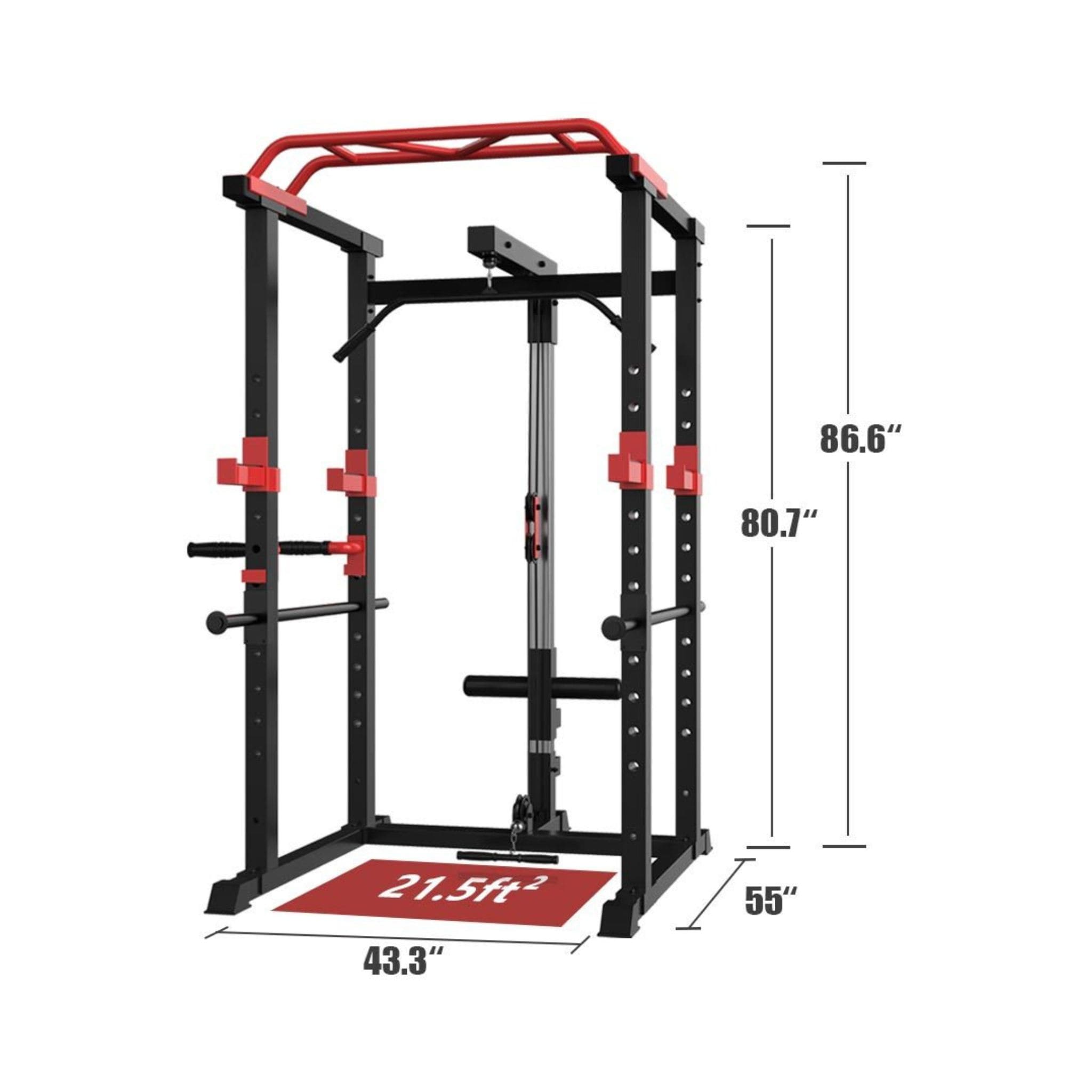 1000 lb Power Cage Squat Rack with Weight Bench
