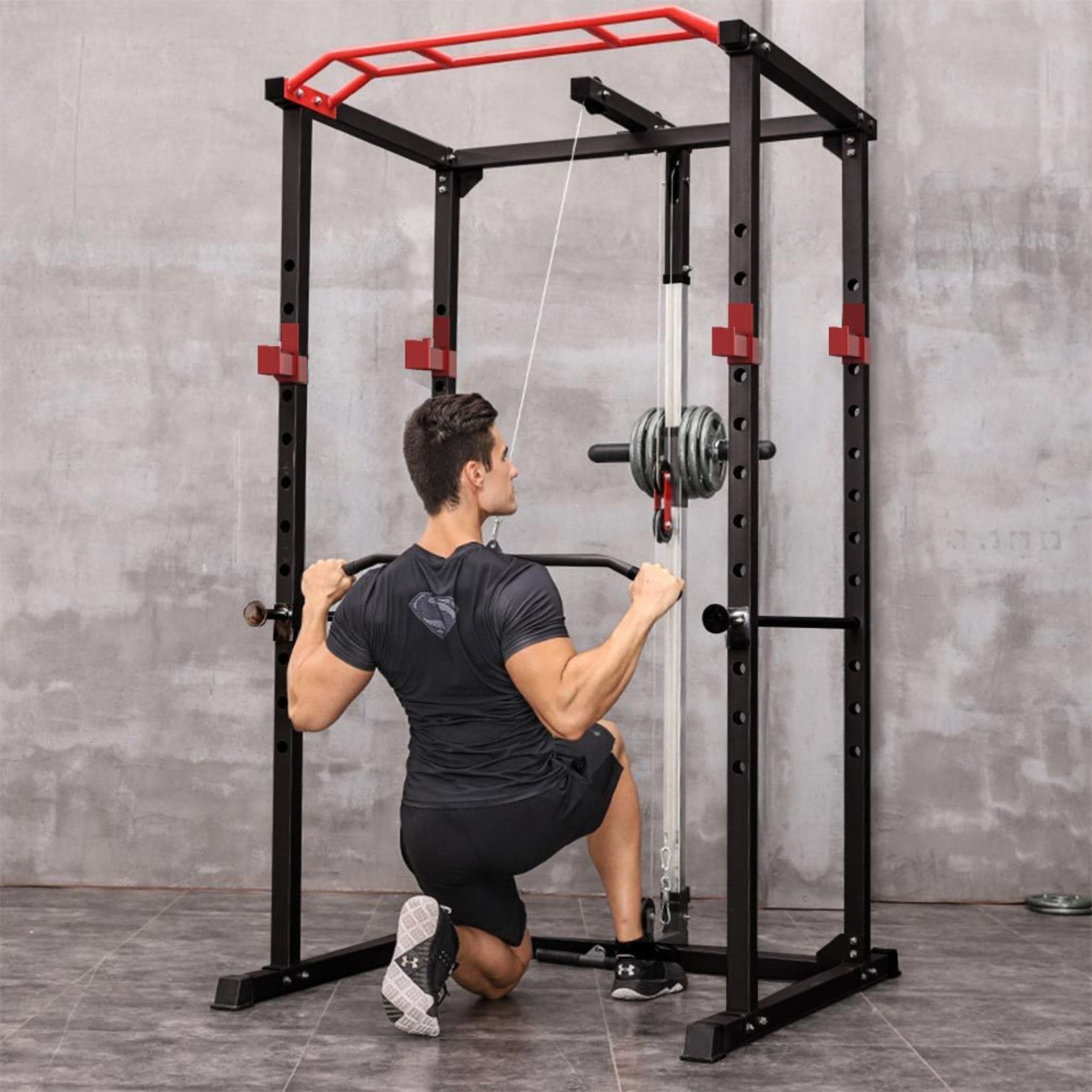 1000 lb Power Cage Squat Rack with Weight Bench