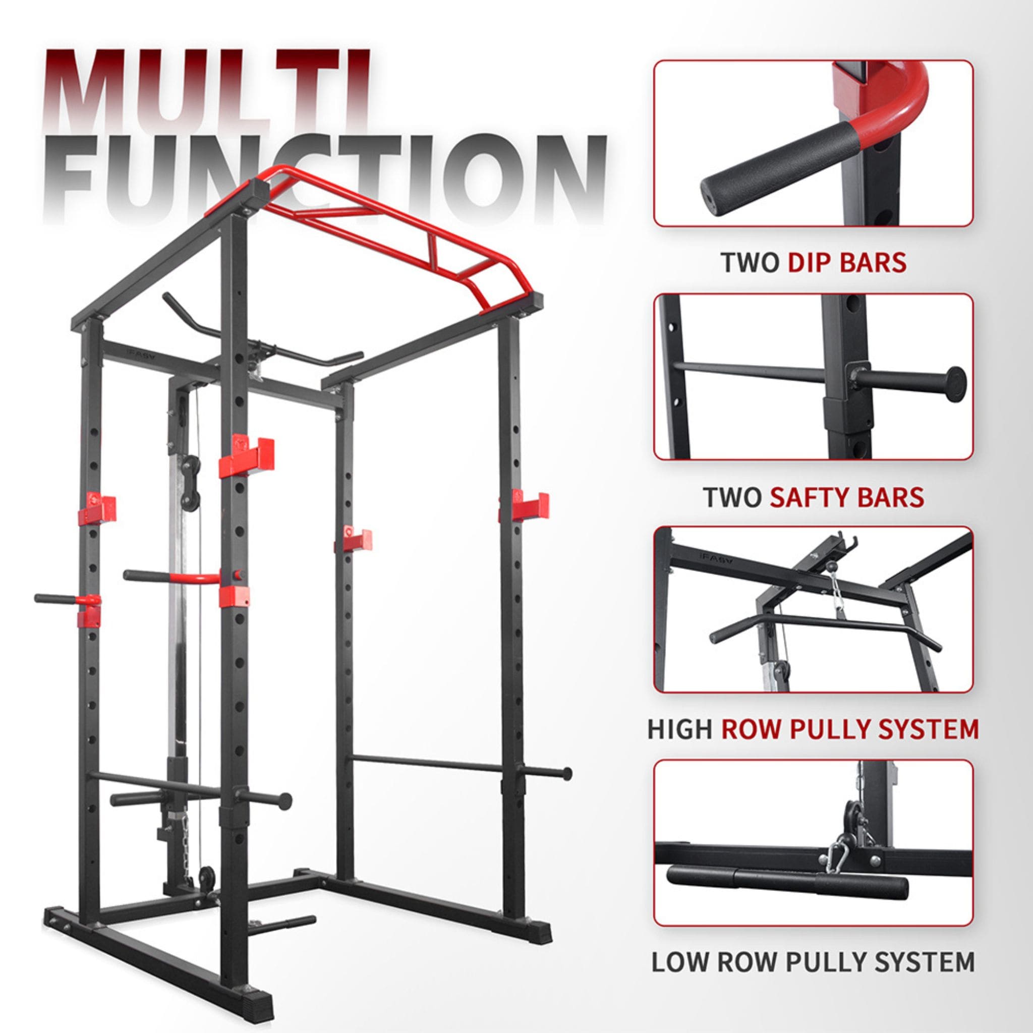 1000 lb Power Cage Squat Rack with Weight Bench