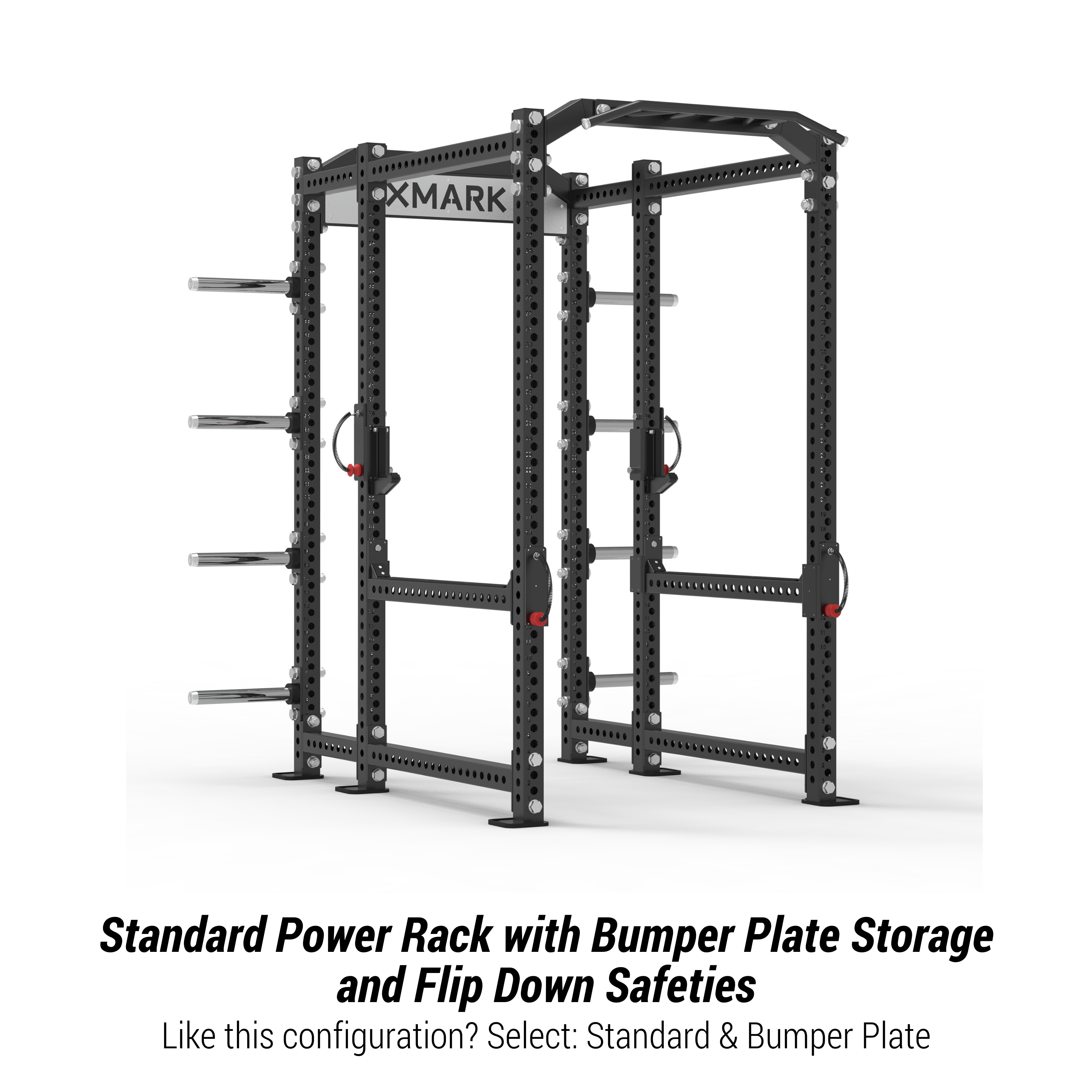 Power Rack with Storage & Flip-Down Safeties – XMARK Viper Power Rack