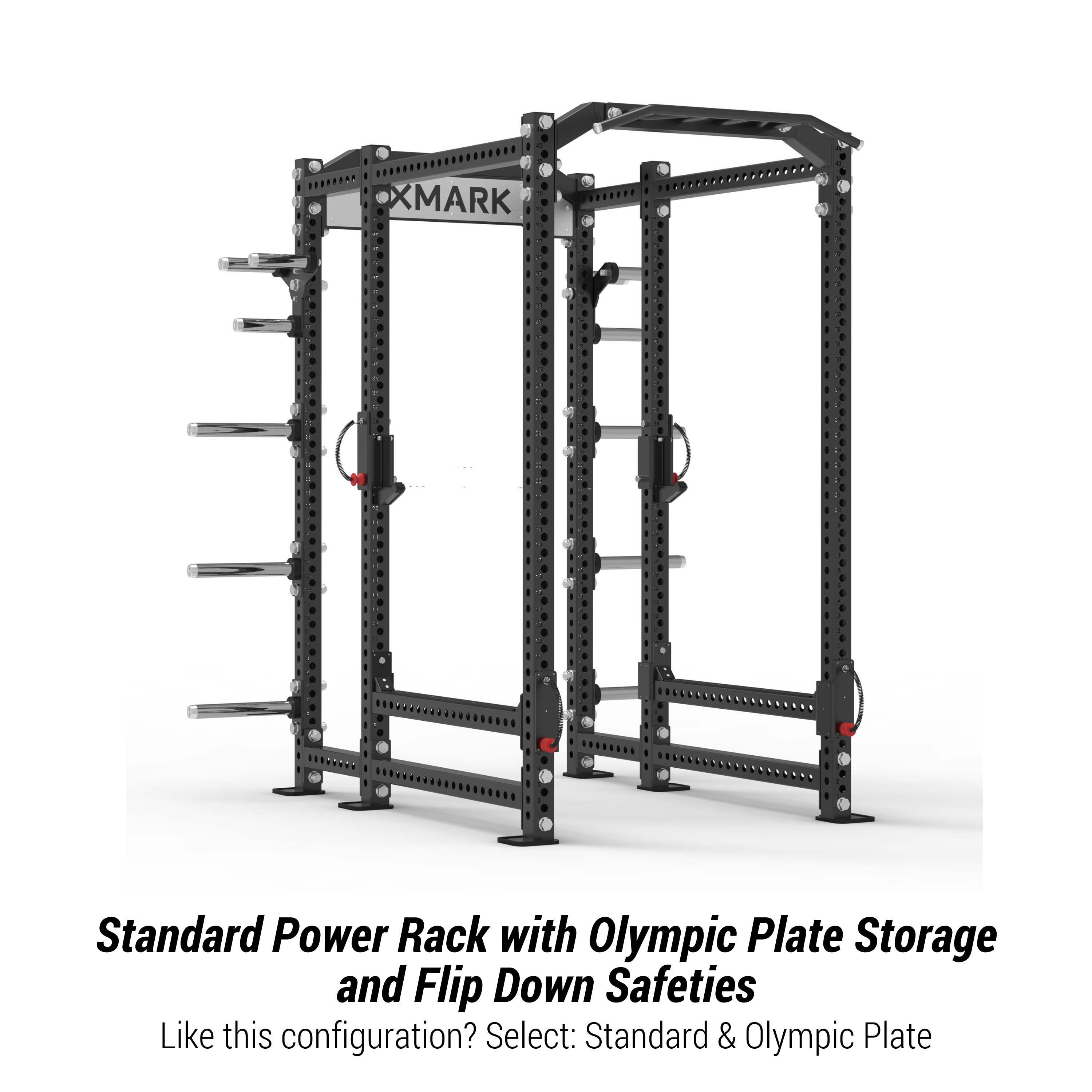 Power Rack with Storage & Flip-Down Safeties – XMARK Viper Power Rack