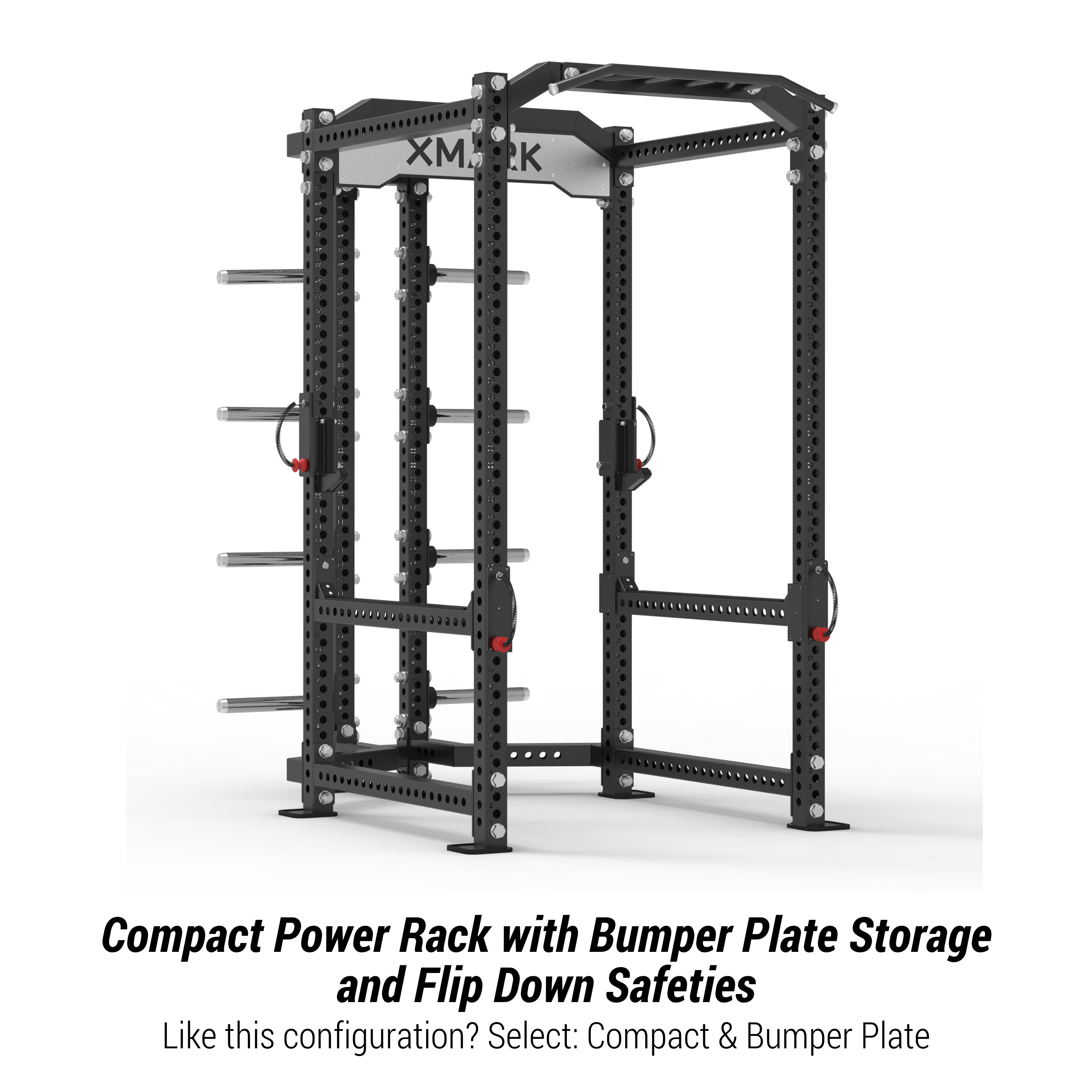 Power Rack with Storage & Flip-Down Safeties – XMARK Viper Power Rack