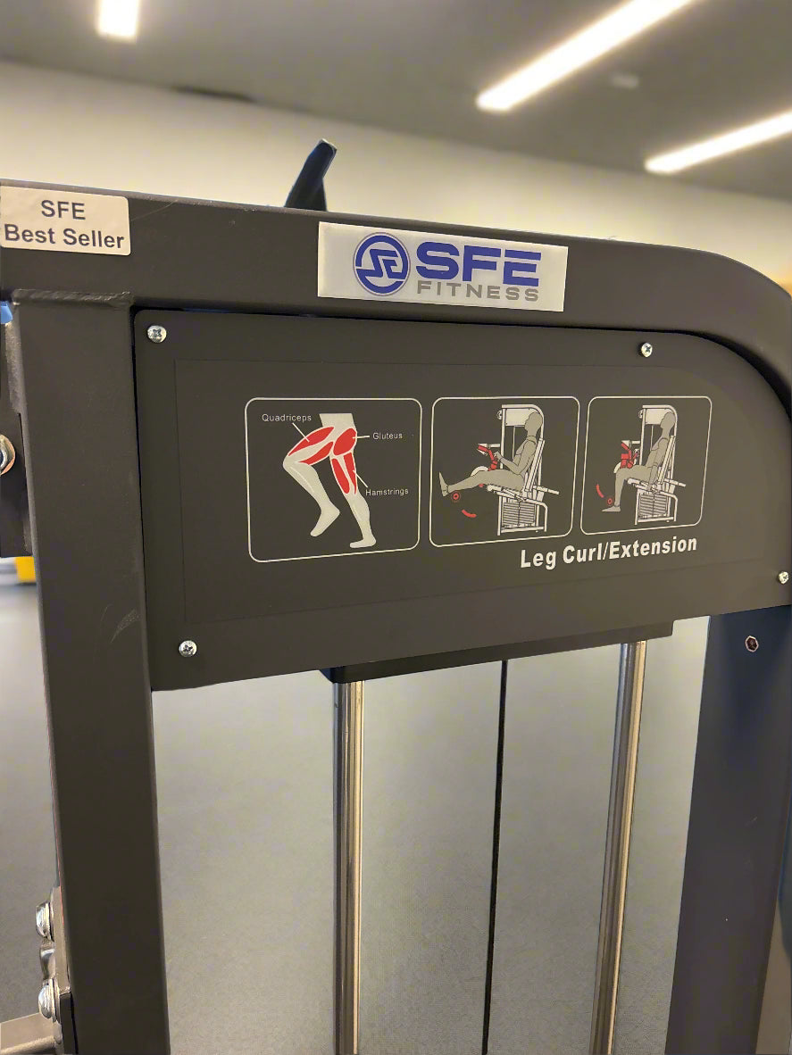 SFE Selectorized Seated Leg Extension & Leg Curl Machine – 250 lb Weight Stack