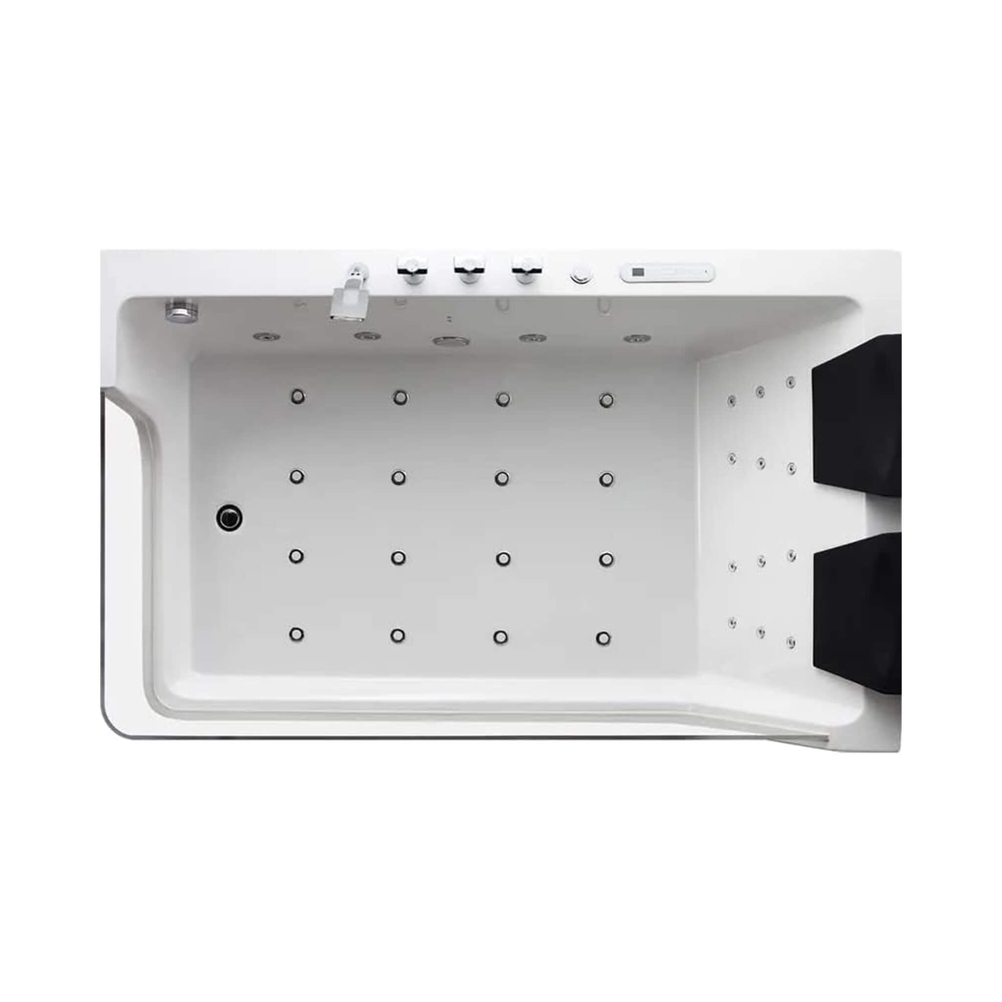 Alora Solstice 71" 2-Person Acrylic Whirlpool Tub – LED Jets & Faucet