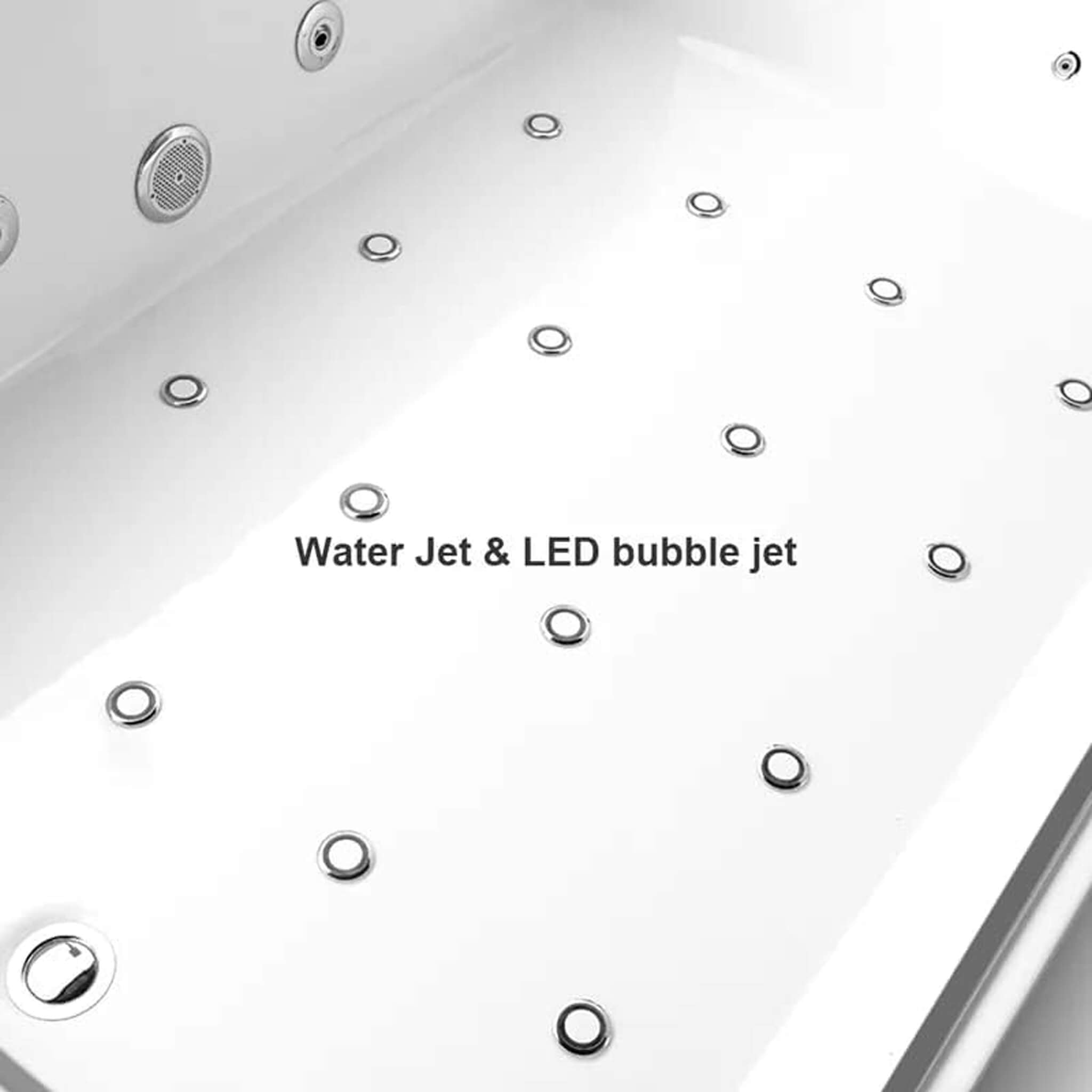 Alora Solstice 71" 2-Person Acrylic Whirlpool Tub – LED Jets & Faucet
