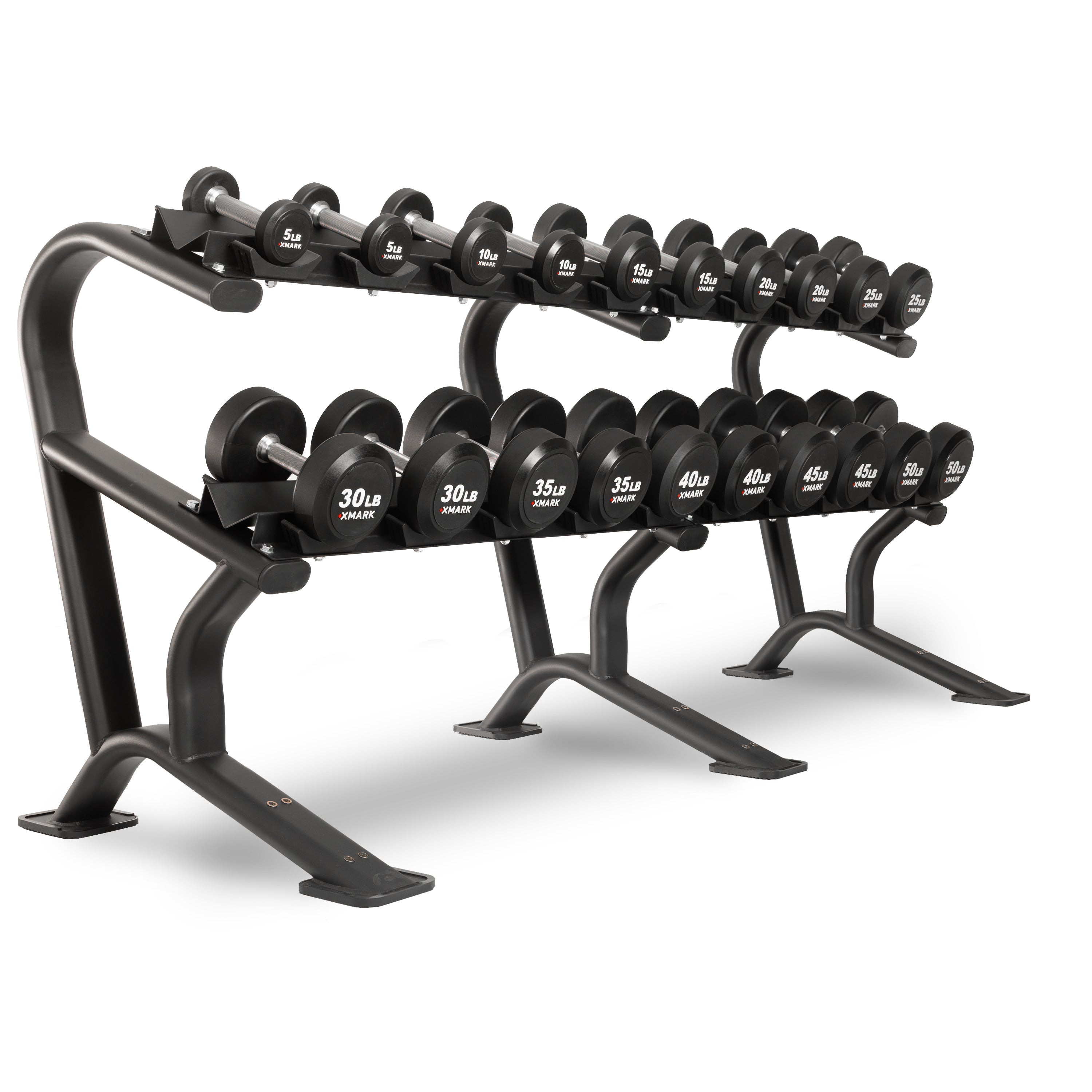 Commercial Round Urethane Dumbbell Sets – 5–50 lb & 5–75 lb | XMARK