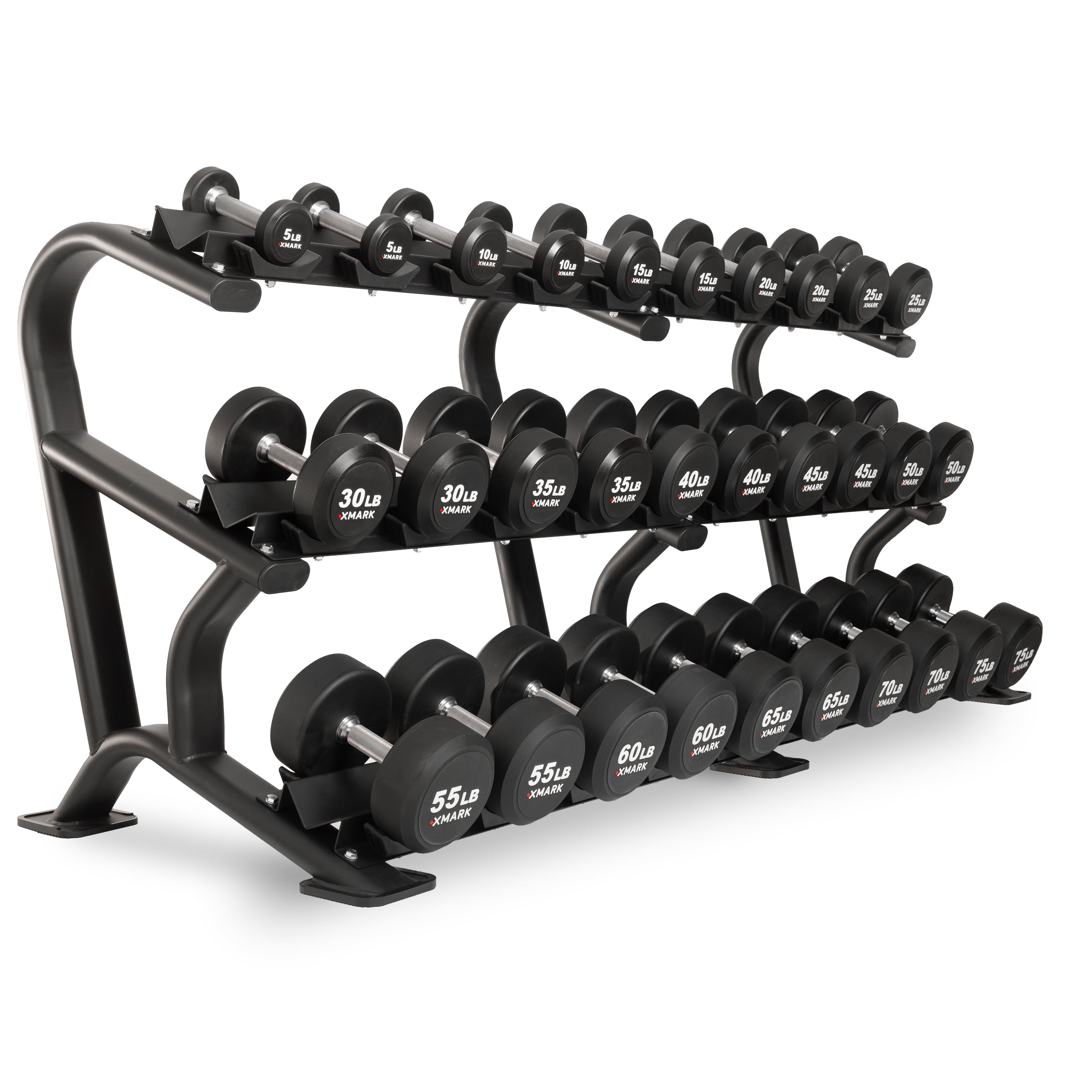 Commercial Round Urethane Dumbbell Sets – 5–50 lb & 5–75 lb | XMARK