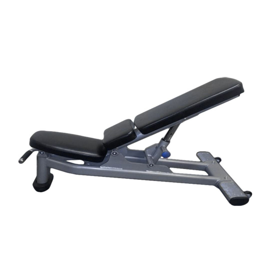 Muscle D Fitness Deluxe Adjustable Bench – Commercial Padded Weight Bench Black/Silver