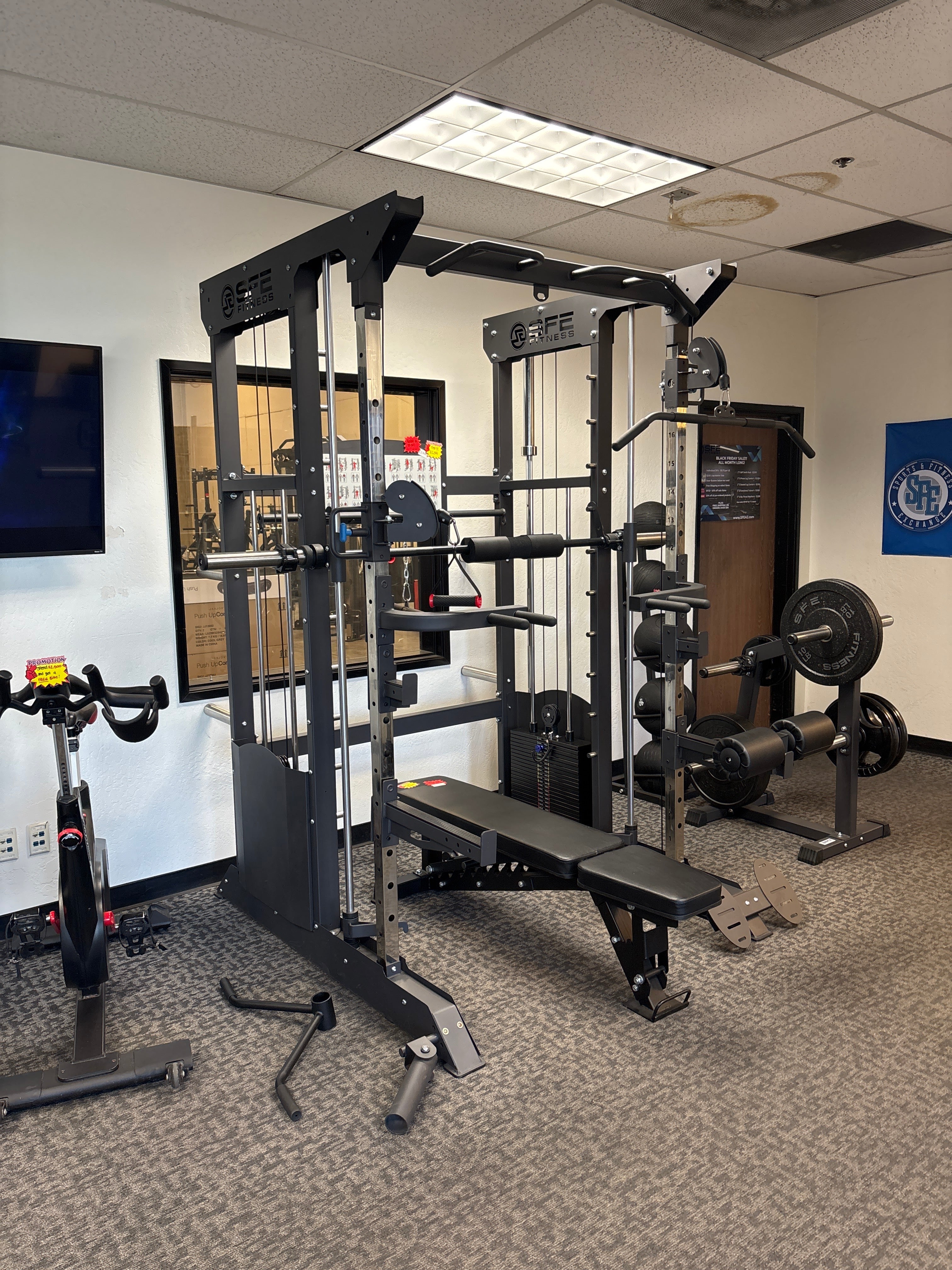 SFE Power Rack, Smith Machine & Functional Trainer, 2×220 lb Weight Stacks