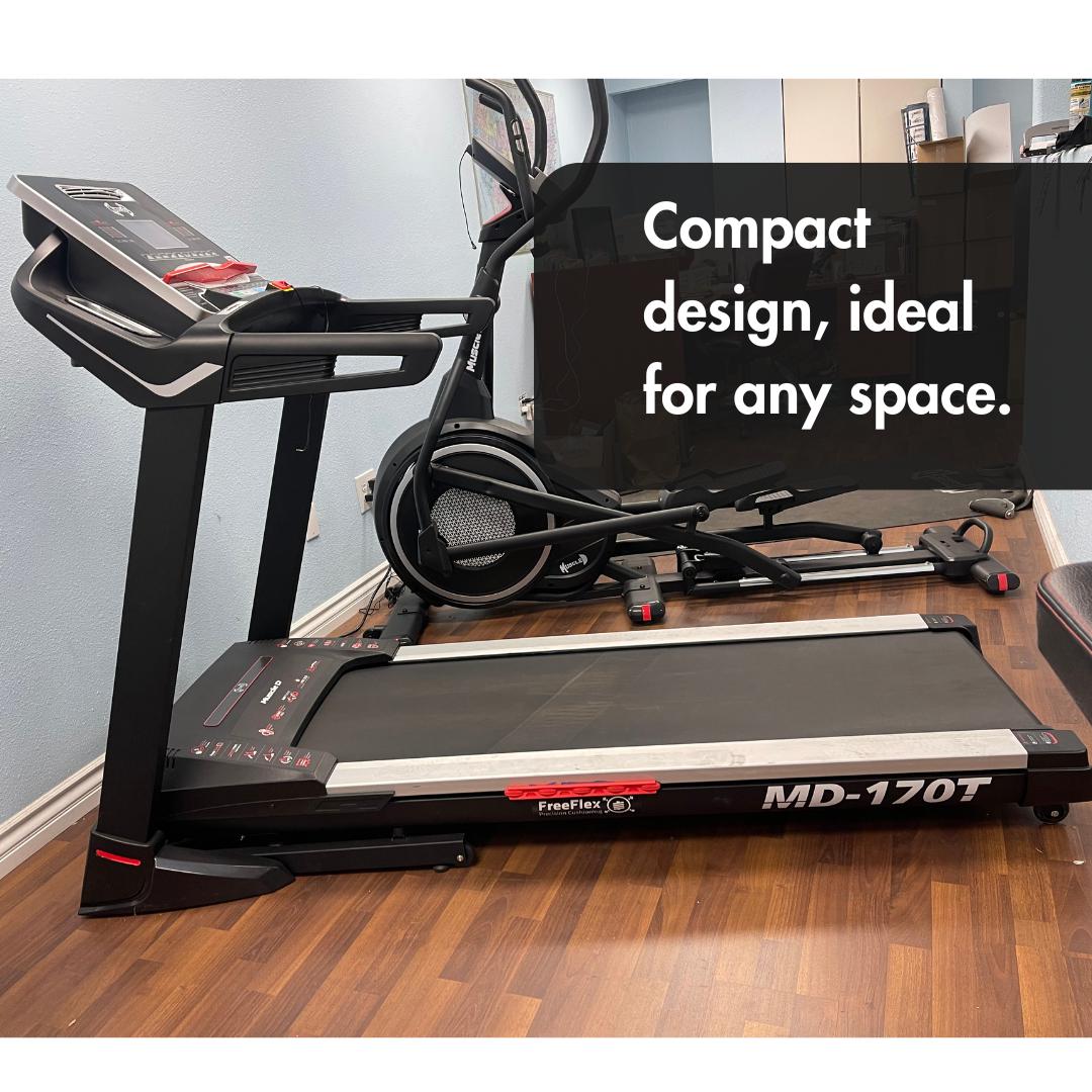 Muscle D Fitness Light Commercial Treadmill – LED Display, Heart Rate Monitor & Adjustable Incline
