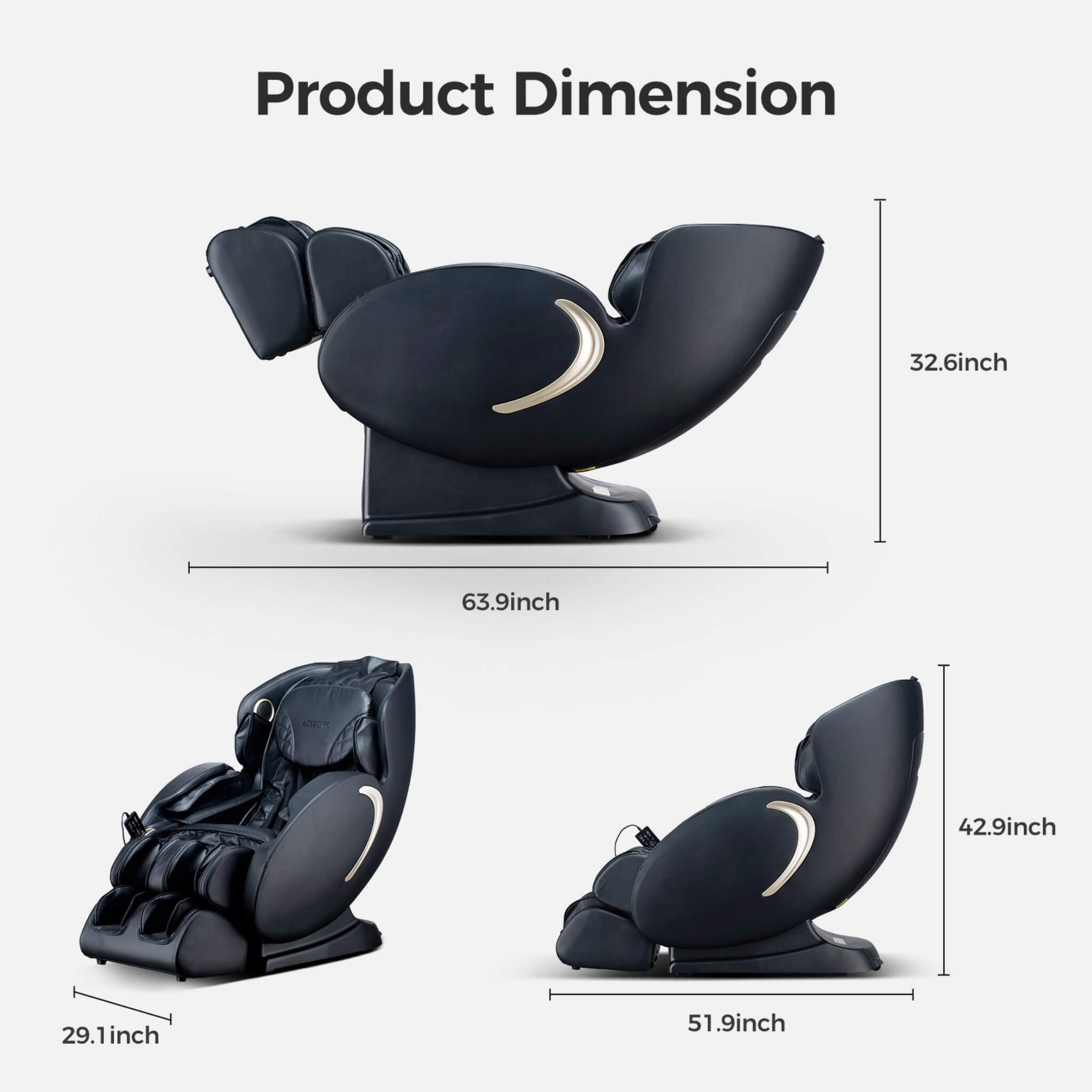 Bosscare 3D Zero Gravity Shiatsu Massage Chair – Full Body, App Control
