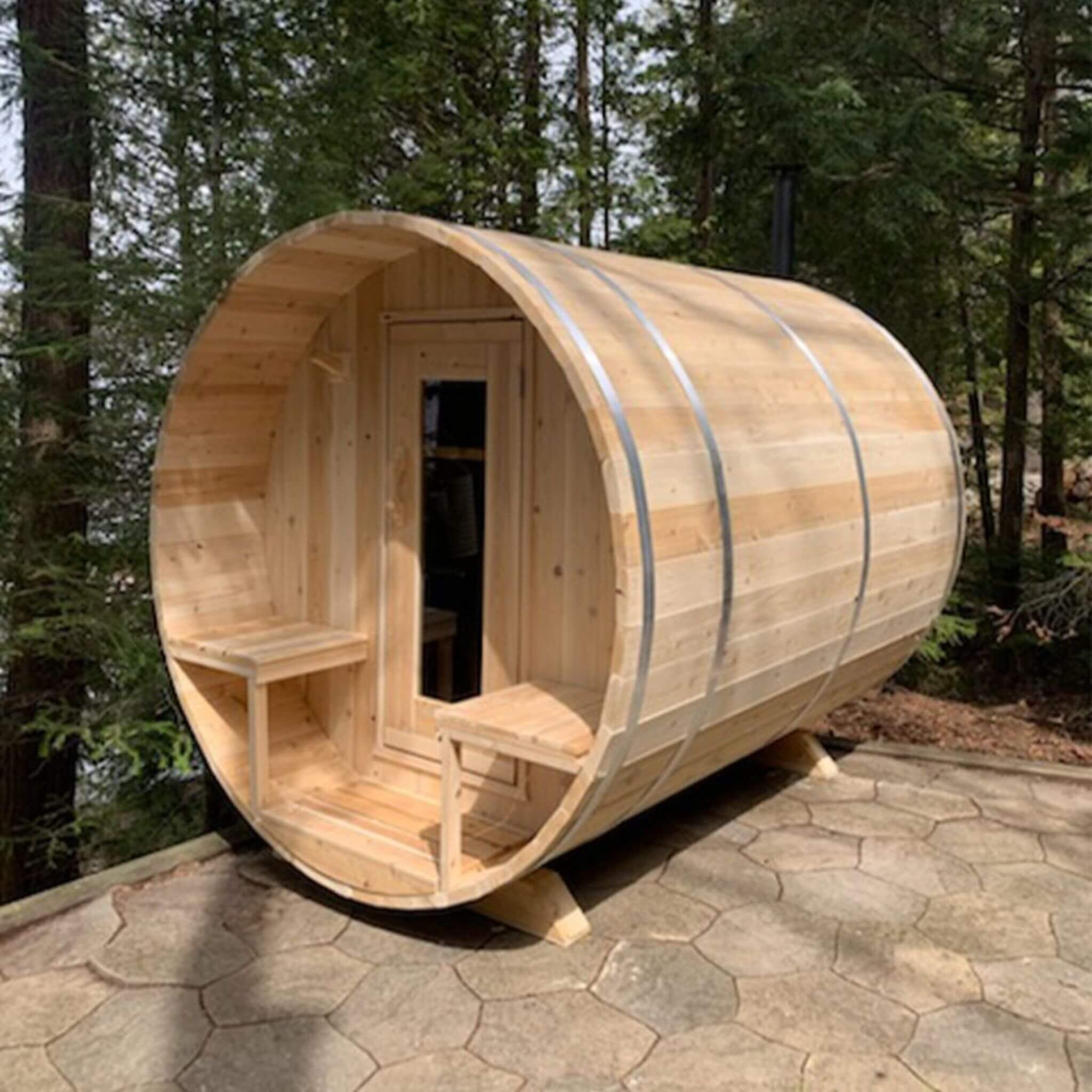 Dundalk Leisurecraft Serenity 4-Person Canadian Timber Outdoor Barrel Sauna