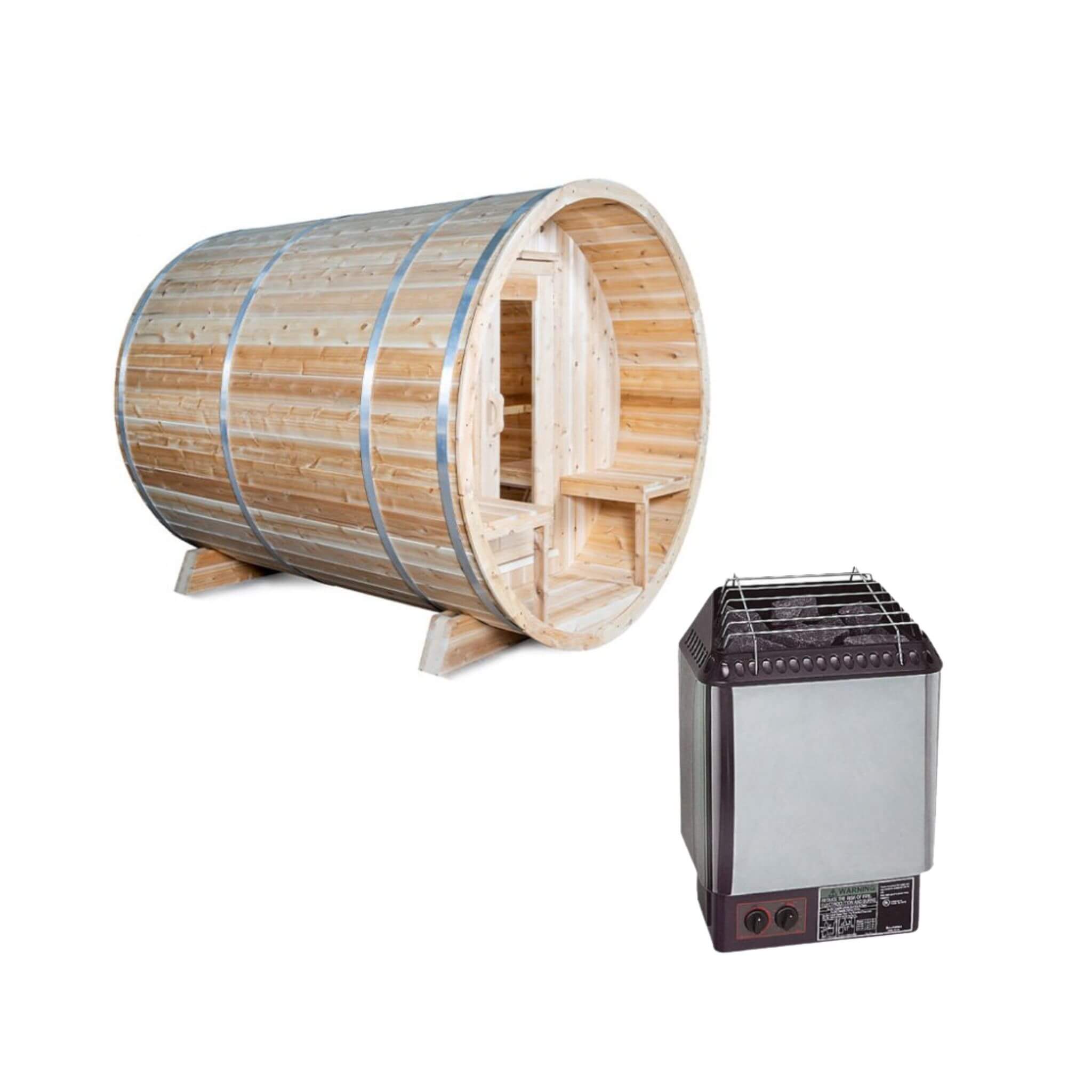 Dundalk Leisurecraft Serenity 4-Person Canadian Timber Outdoor Barrel Sauna