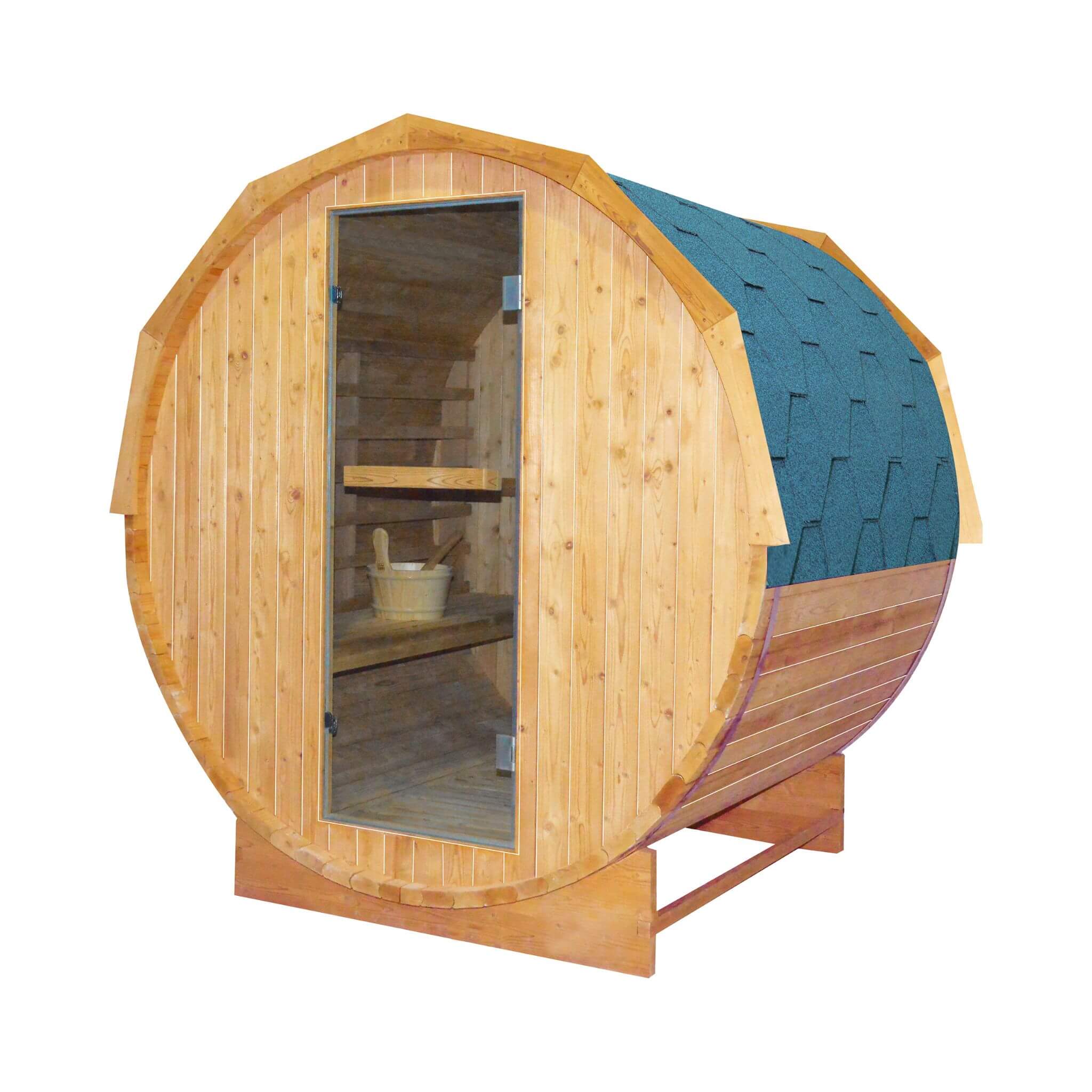 4-Person Thermora Ignite American White Oak Outdoor Wooden Barrel Sauna