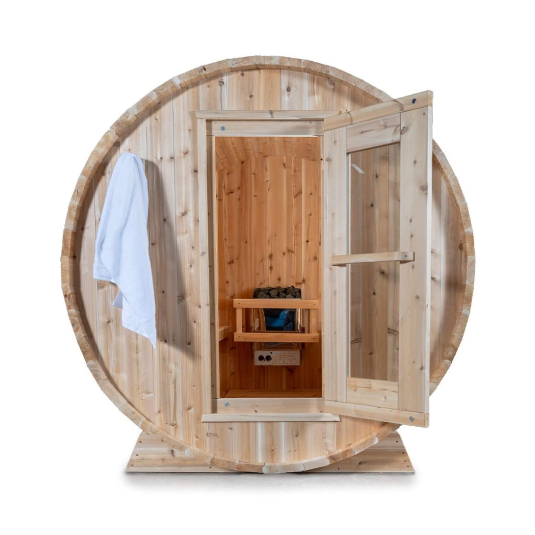 Dundalk Leisurecraft Harmony 4-Person Canadian Timber Barrel Sauna – 84" Outdoor