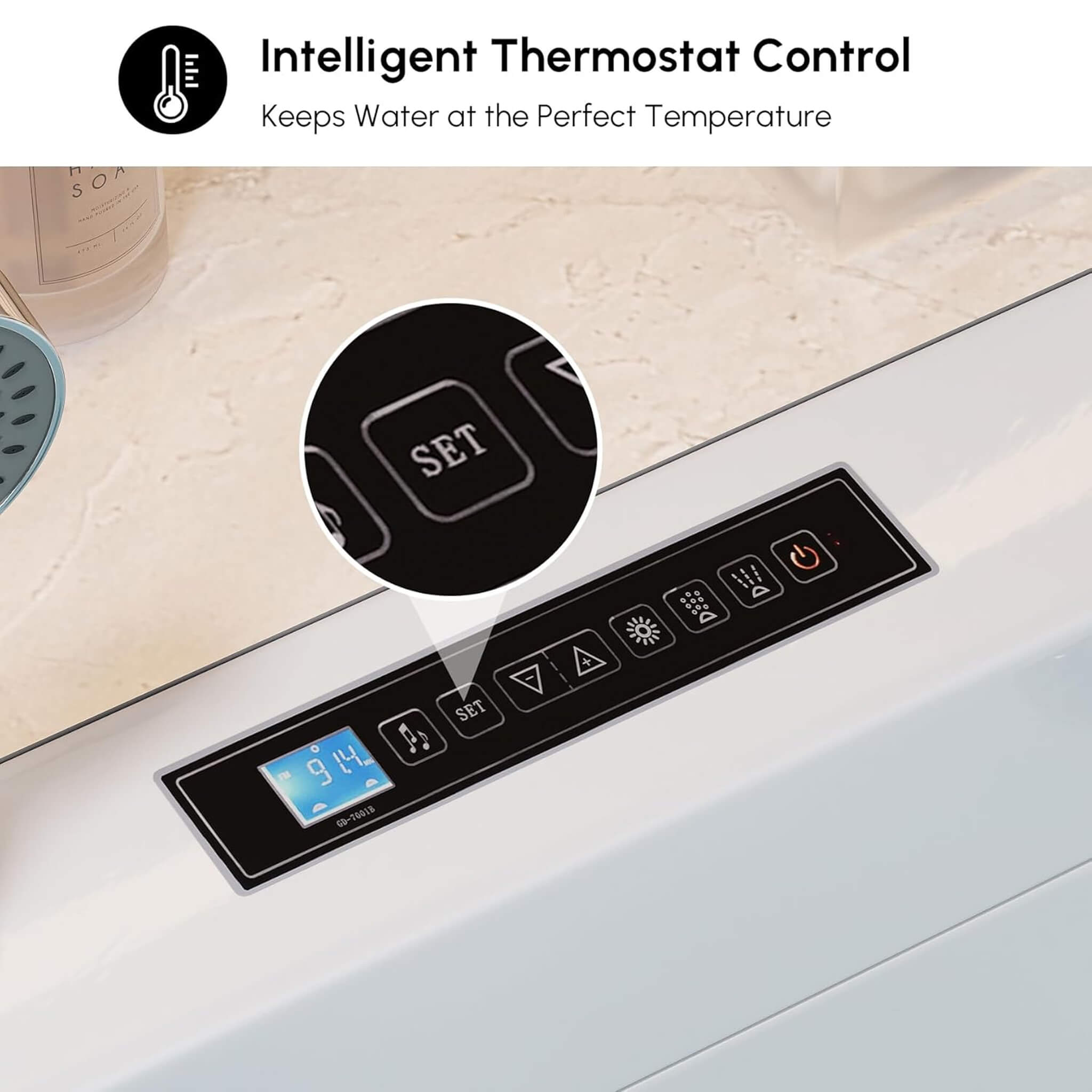 Alora Novara 71" 2-Person Jetted Whirlpool Tub – Massage & Thermostat
