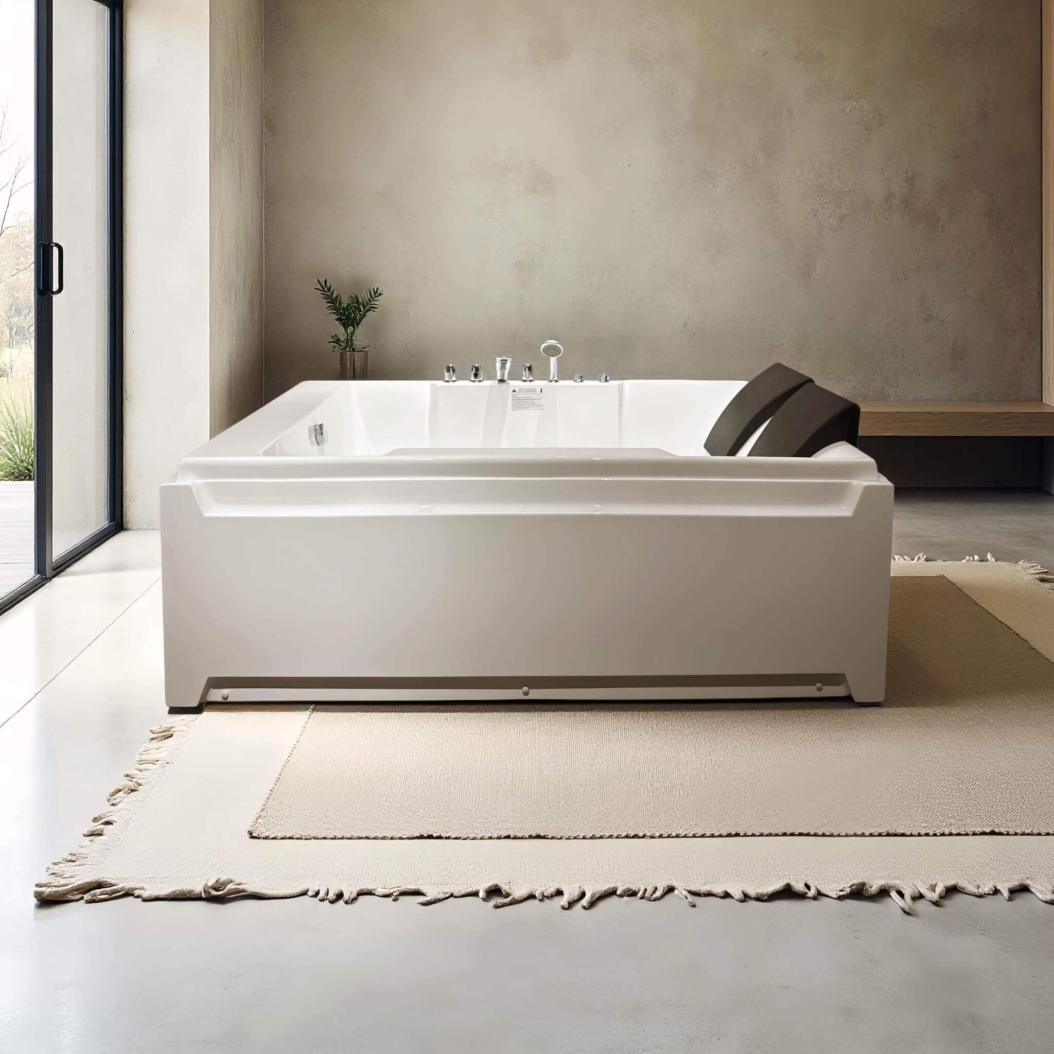 Alora Sapphire 73" 2-Person Luxury Whirlpool Jetted Bathtub – Hydro Massage & Chromatherapy