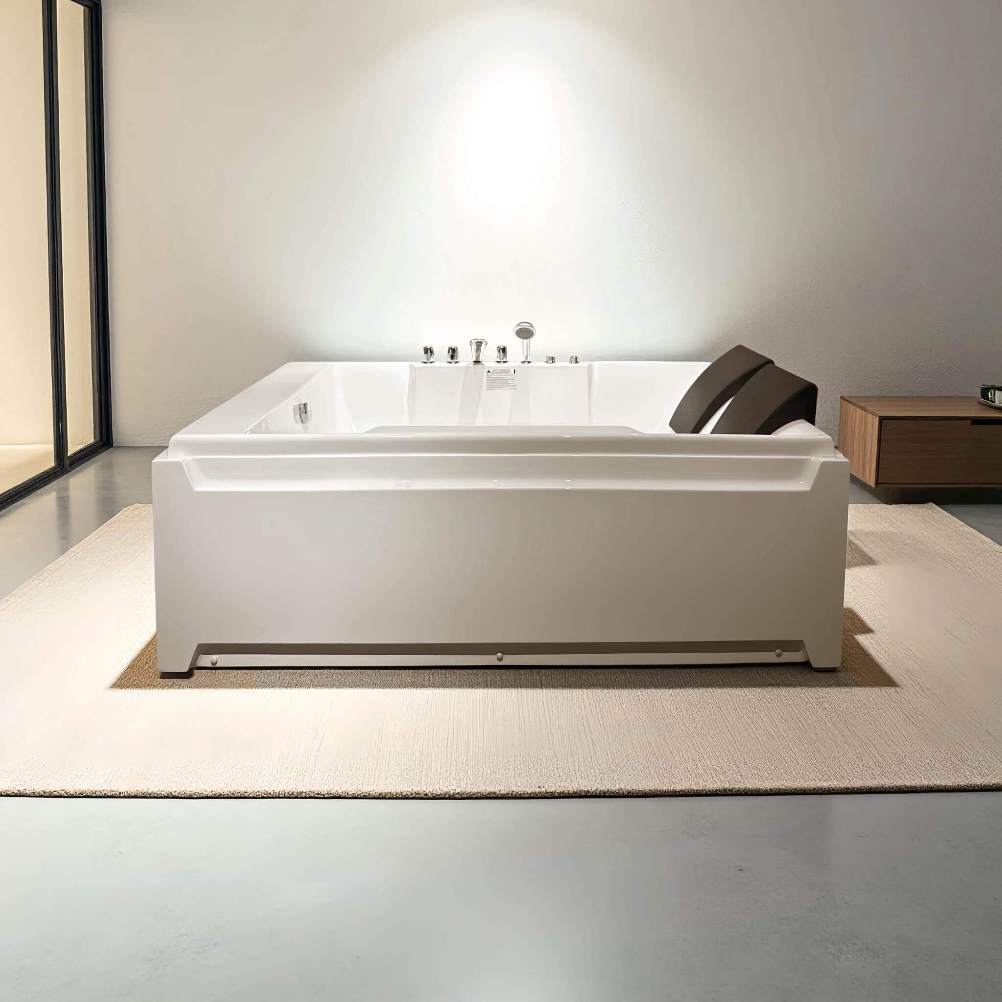 Alora Sapphire 73" 2-Person Luxury Whirlpool Jetted Bathtub – Hydro Massage & Chromatherapy