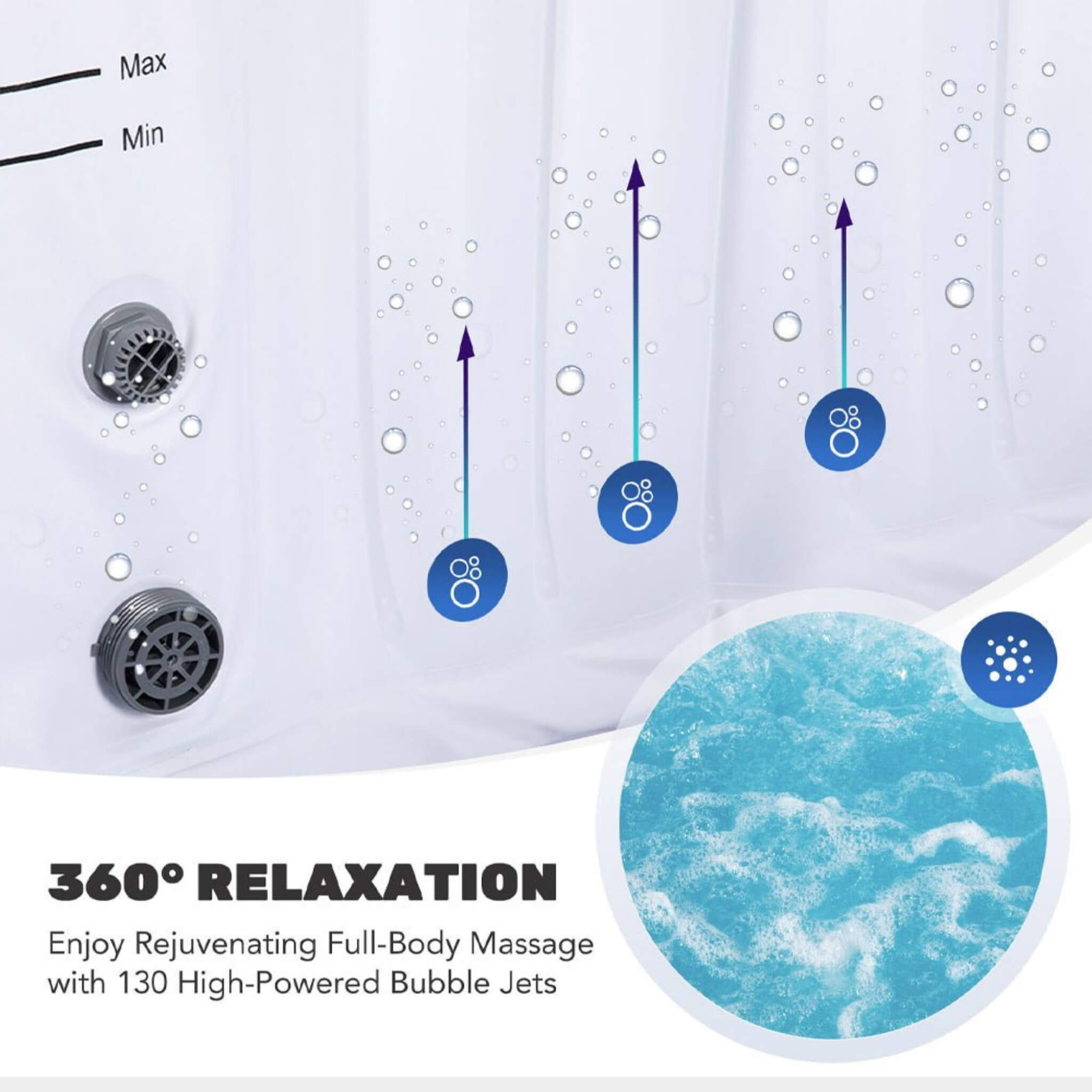 6-Person Inflatable Sauna Pool Hot Tub