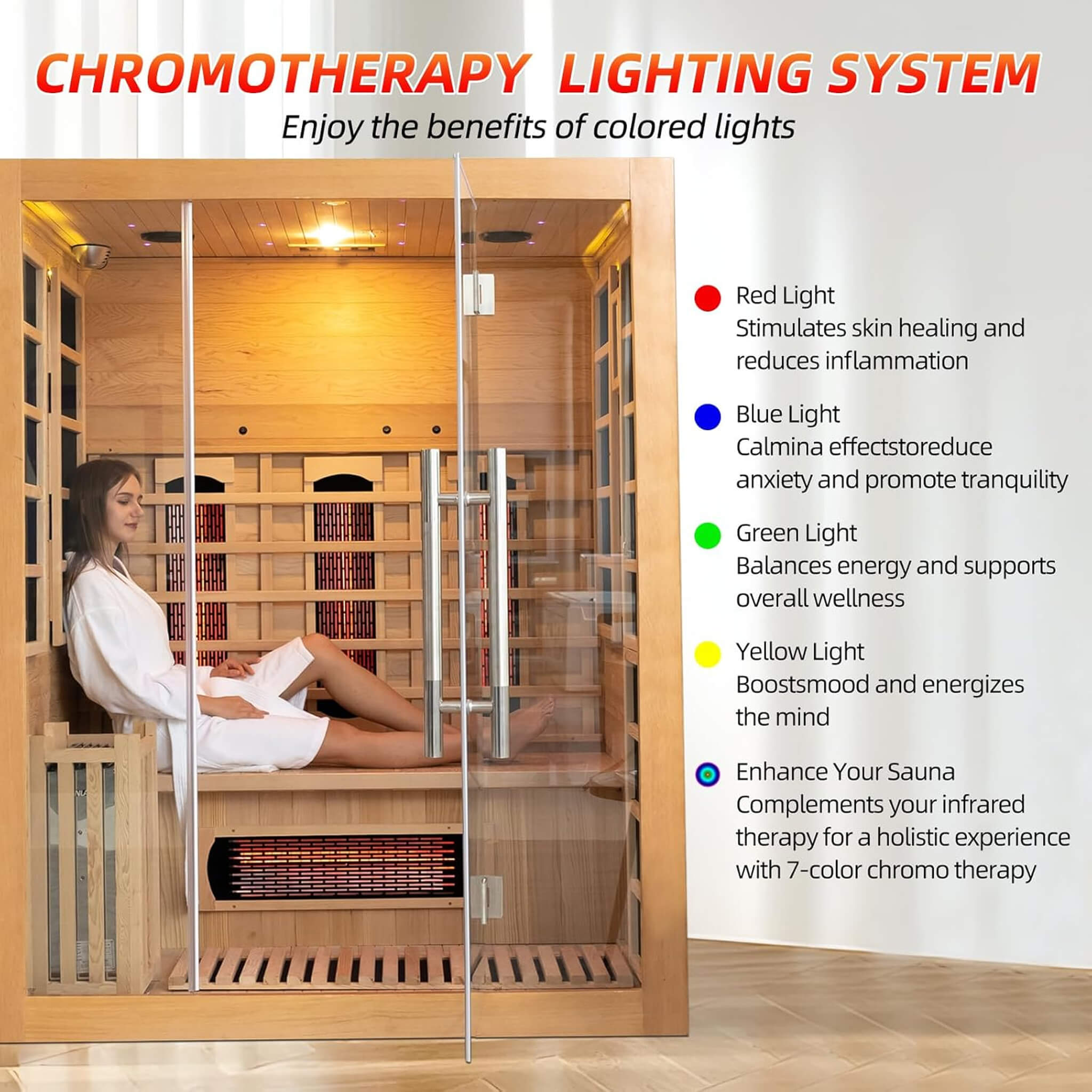 3-Person Rövia Aurora Indoor Hybrid Sauna – Infrared & 4.5KW Steam Heater
