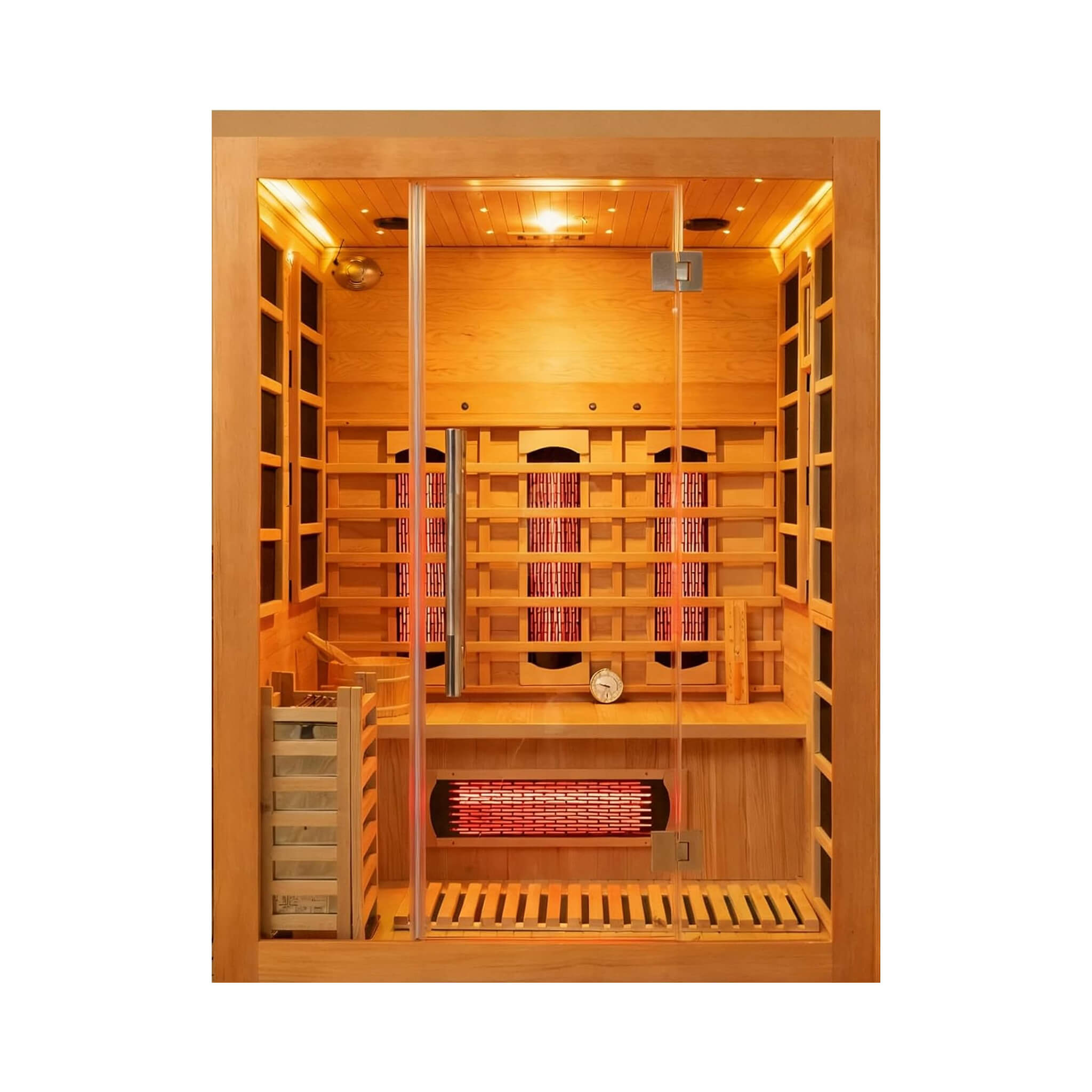 3-Person Rövia Aurora Indoor Hybrid Sauna – Infrared & 4.5KW Steam Heater