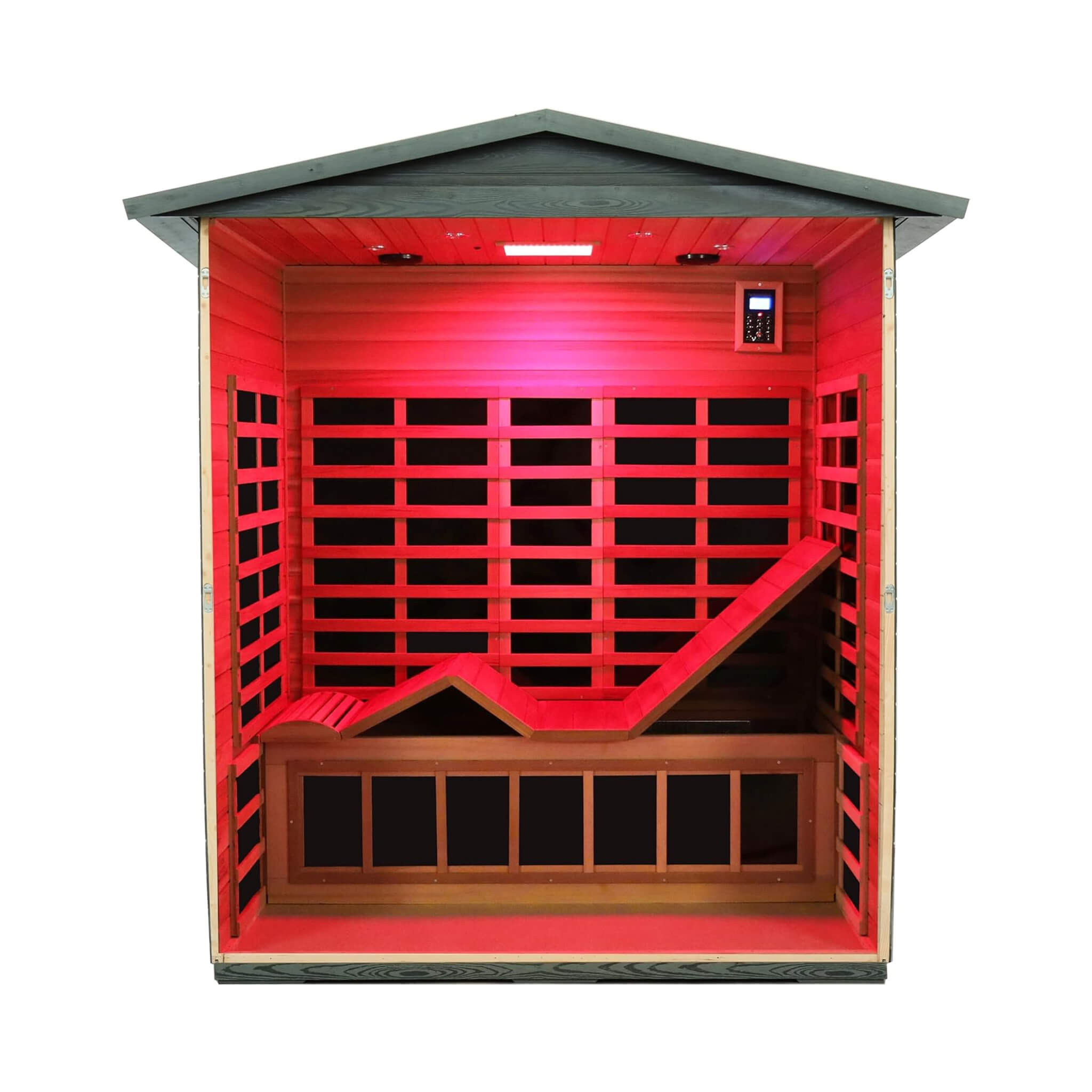 3-Person Thermora Nivea Full-Spectrum Low EMF Infrared Sauna – Carbonized Composite, Bluetooth Speakers