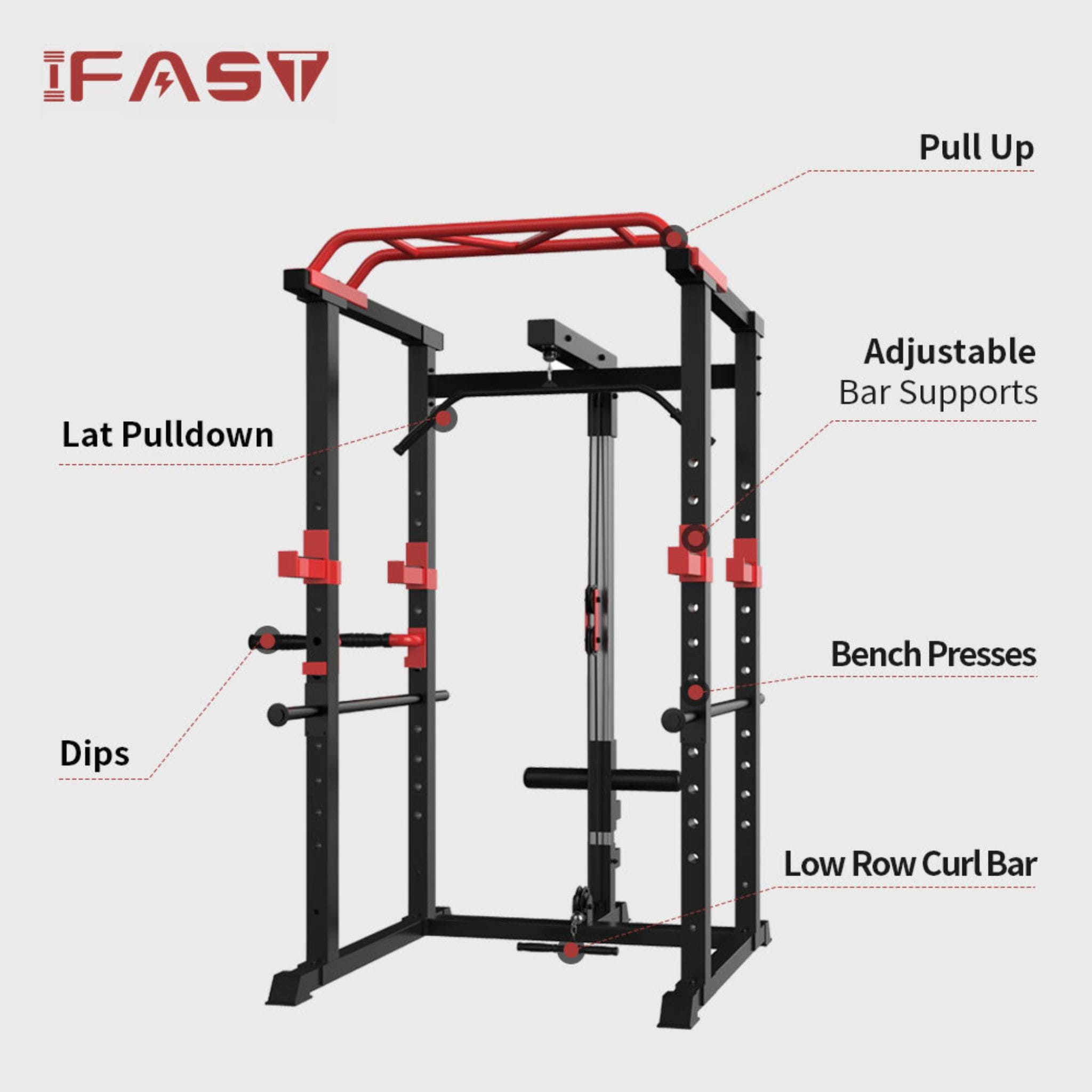 1000 lb Power Cage Squat Rack with Weight Bench