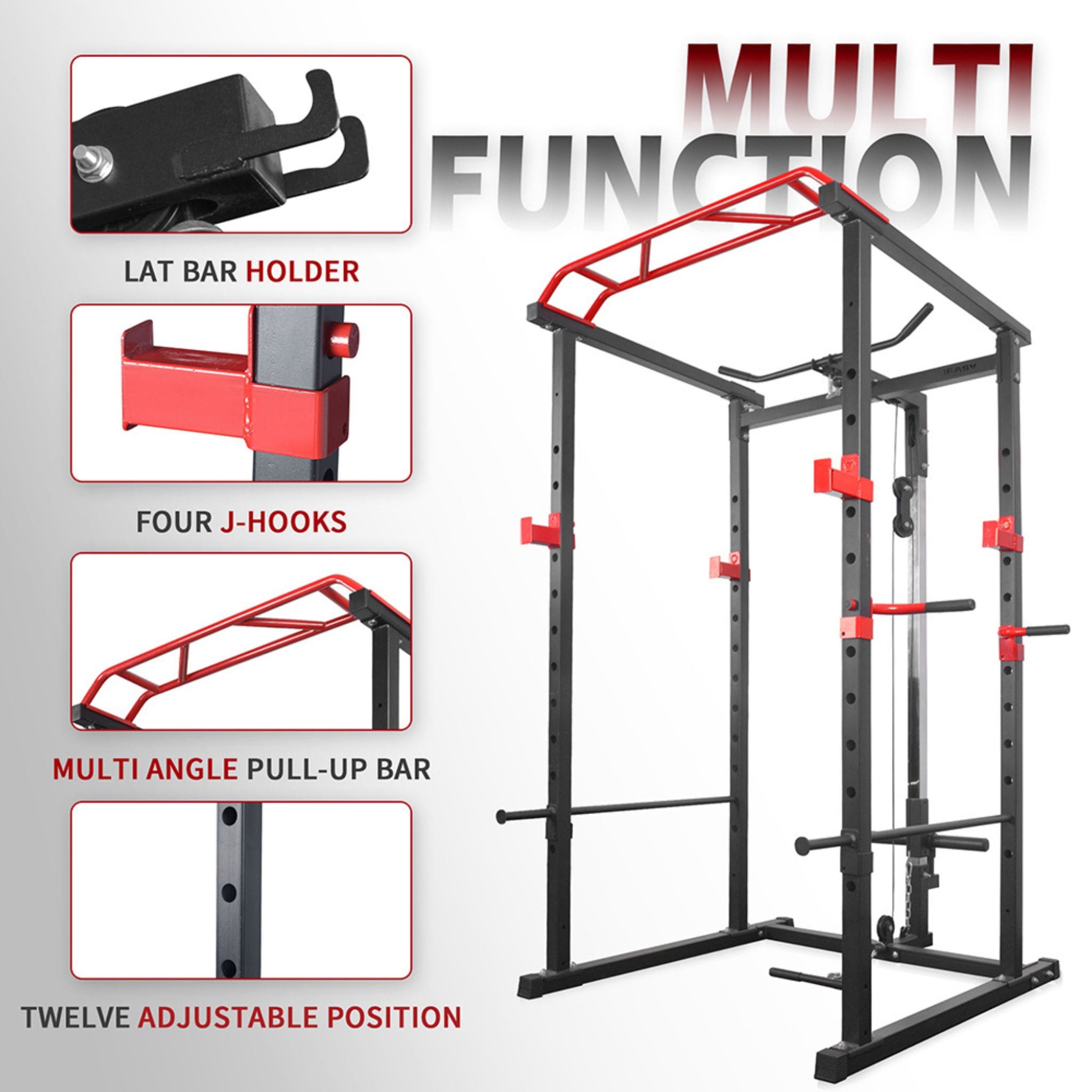 1000 lb Power Cage Squat Rack with Weight Bench