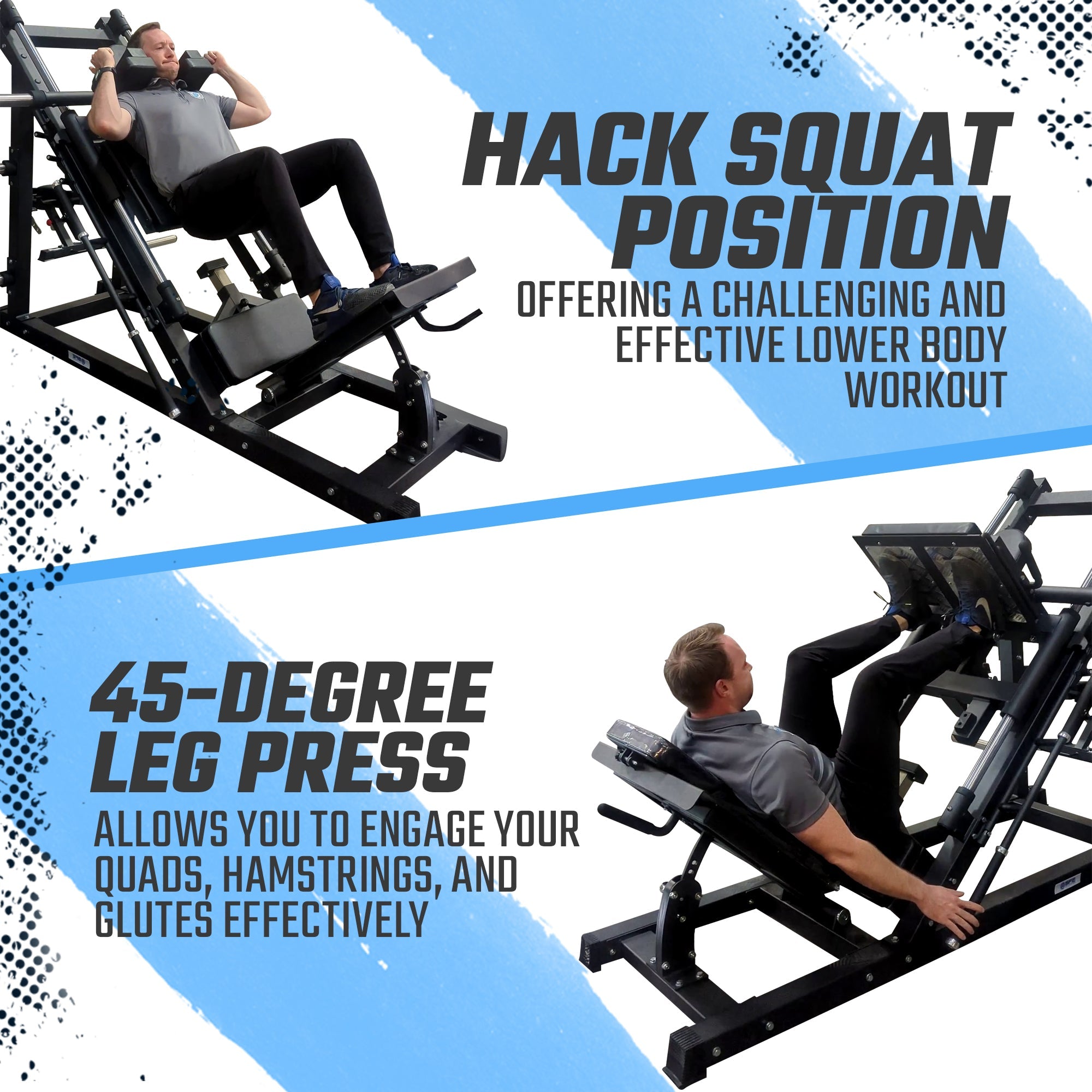 SFE Plate-Loaded 45° Leg Press & Hack Squat Machine