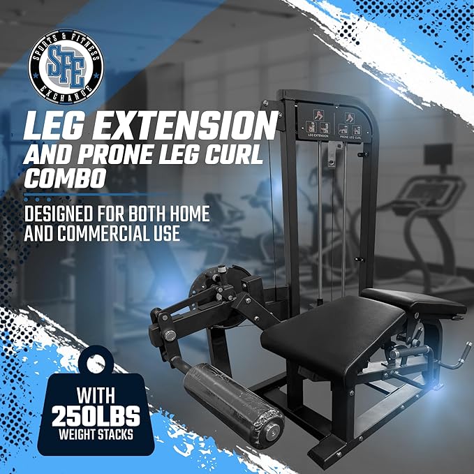 SFE Selectorized Leg Extension & Prone Leg Curl Combo – 250 lb Weight Stack