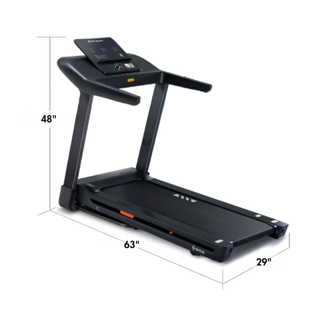 Light Commercial Folding Treadmill by Muscle D Fitness | LED Display & Pulse Monitor