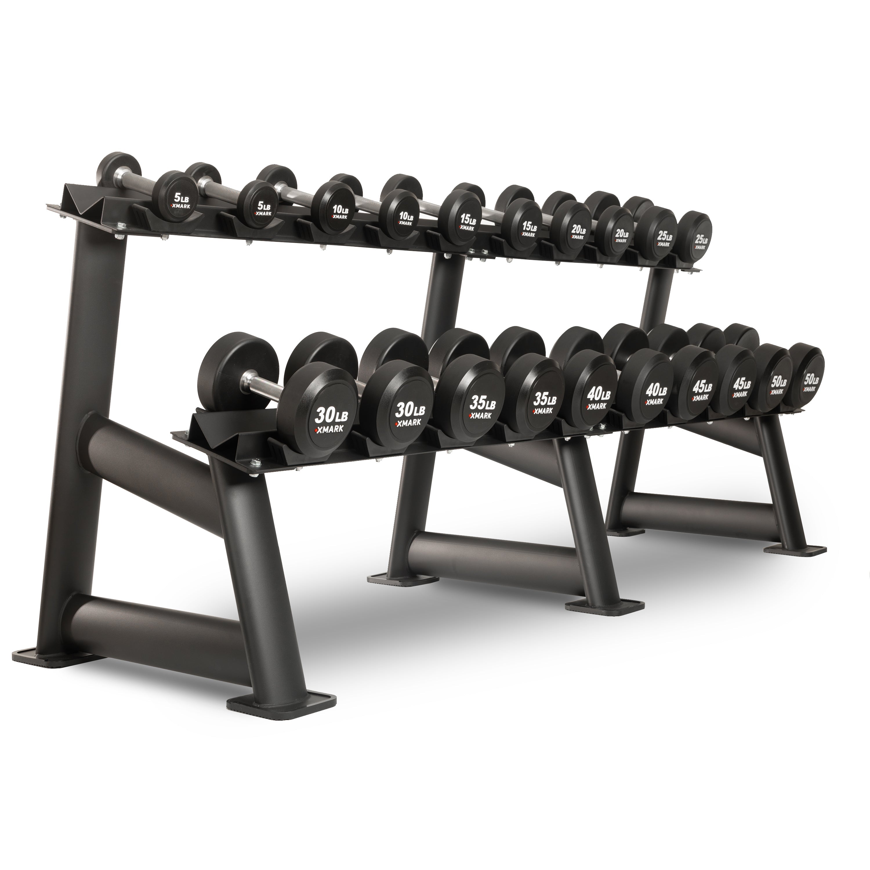 Commercial Round Urethane Dumbbell Sets – 5–50 lb & 5–75 lb | XMARK