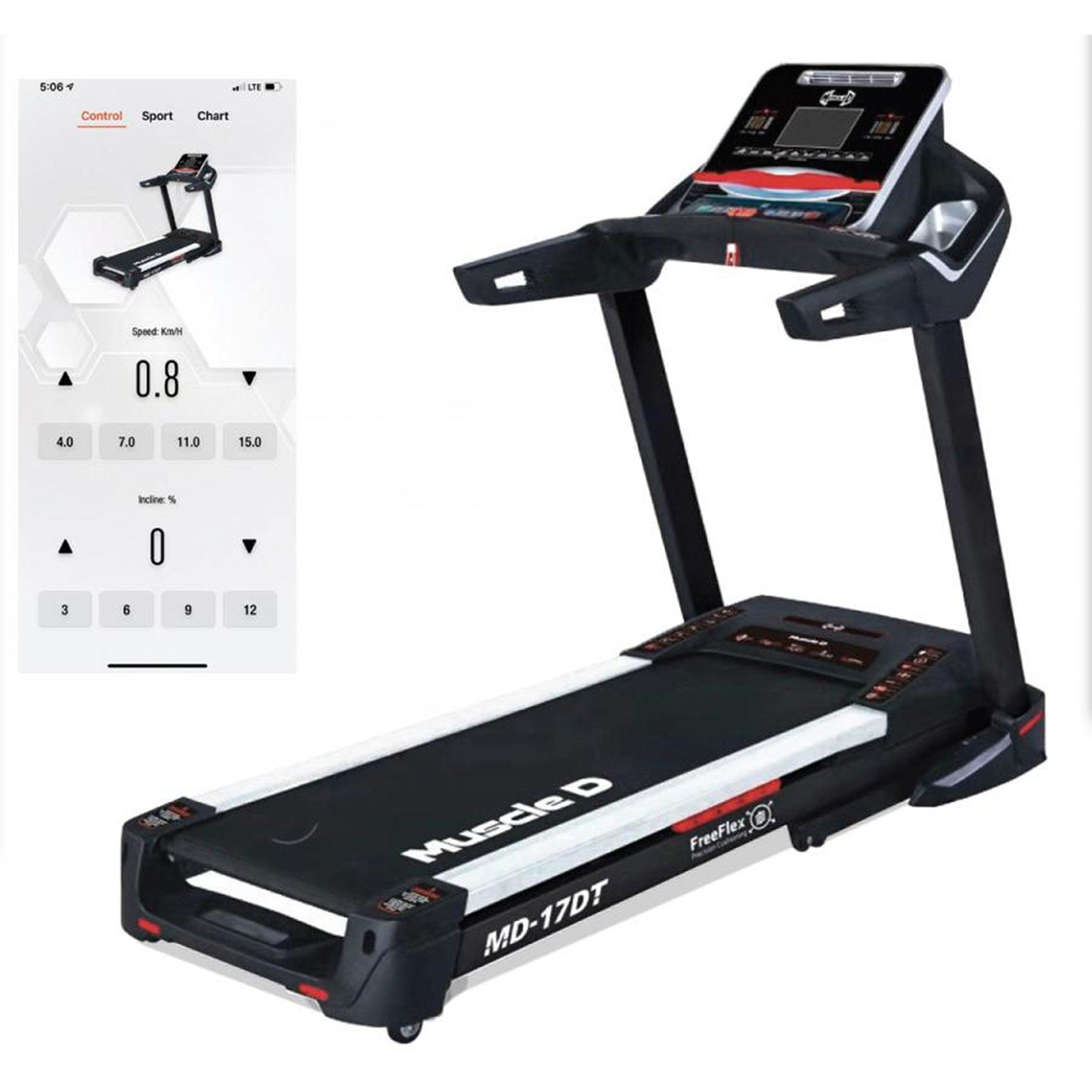 Muscle D Fitness Light Commercial Treadmill – LED Display, Heart Rate Monitor & Adjustable Incline