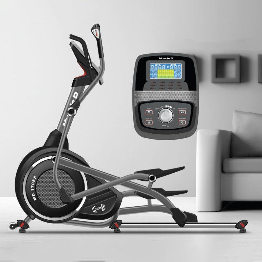 Muscle D Fitness Light Commercial Elliptical Trainer – LED Display & Heart Rate Monitor