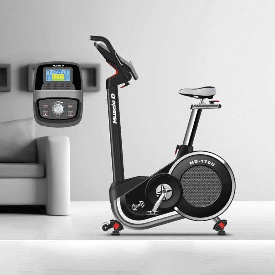Muscle D Fitness Light Commercial Upright Bike – LED Display & Heart Rate Monitor