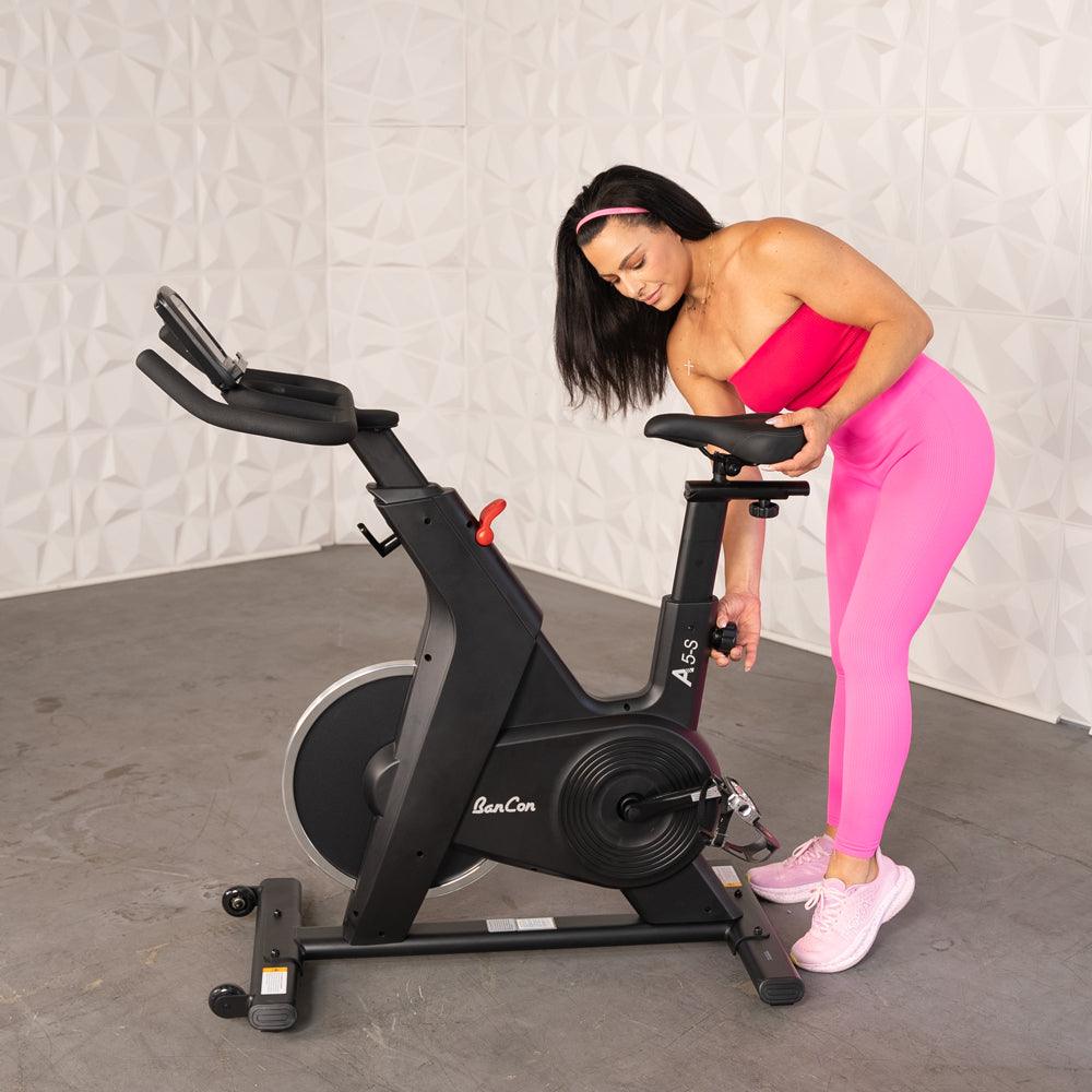 Muscle D Fitness Home Upright Bike – Exercise Bike with Adjustable Seat & Handlebars