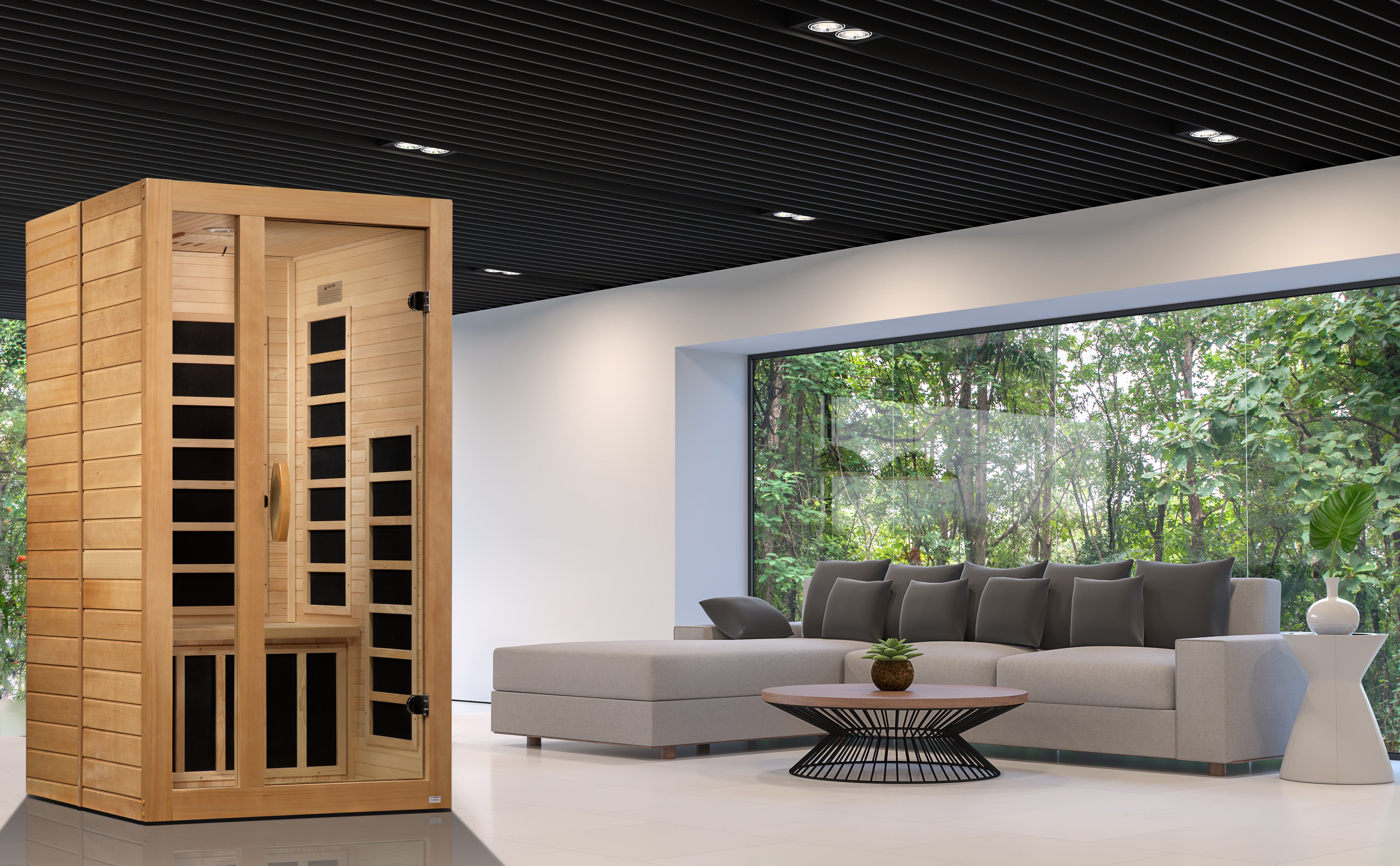 Dynamic Gracia 1-2-Person Low EMF FAR Infrared Sauna (Canadian Hemlock)