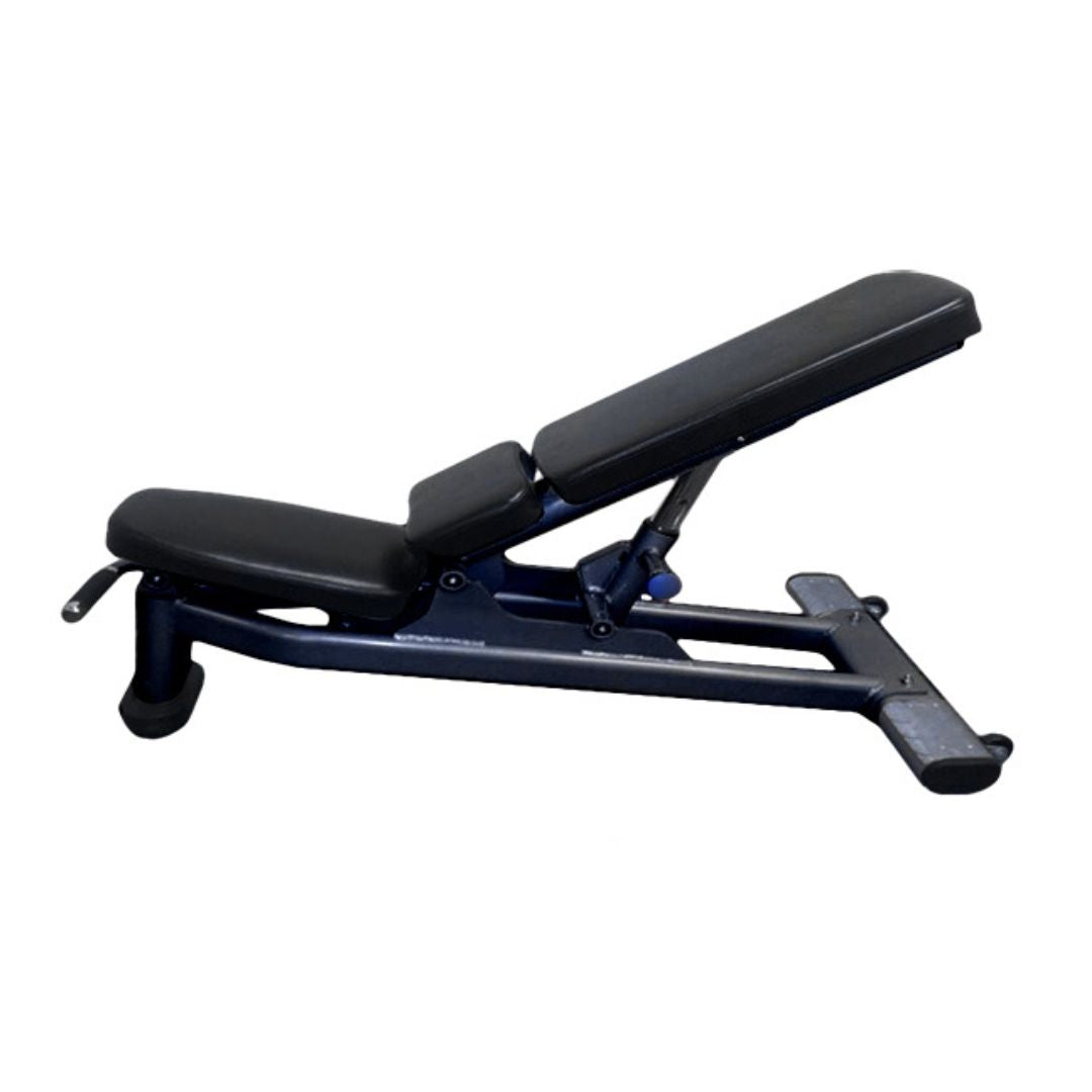 Muscle D Fitness Deluxe Adjustable Bench – Commercial Padded Weight Bench Black/Silver