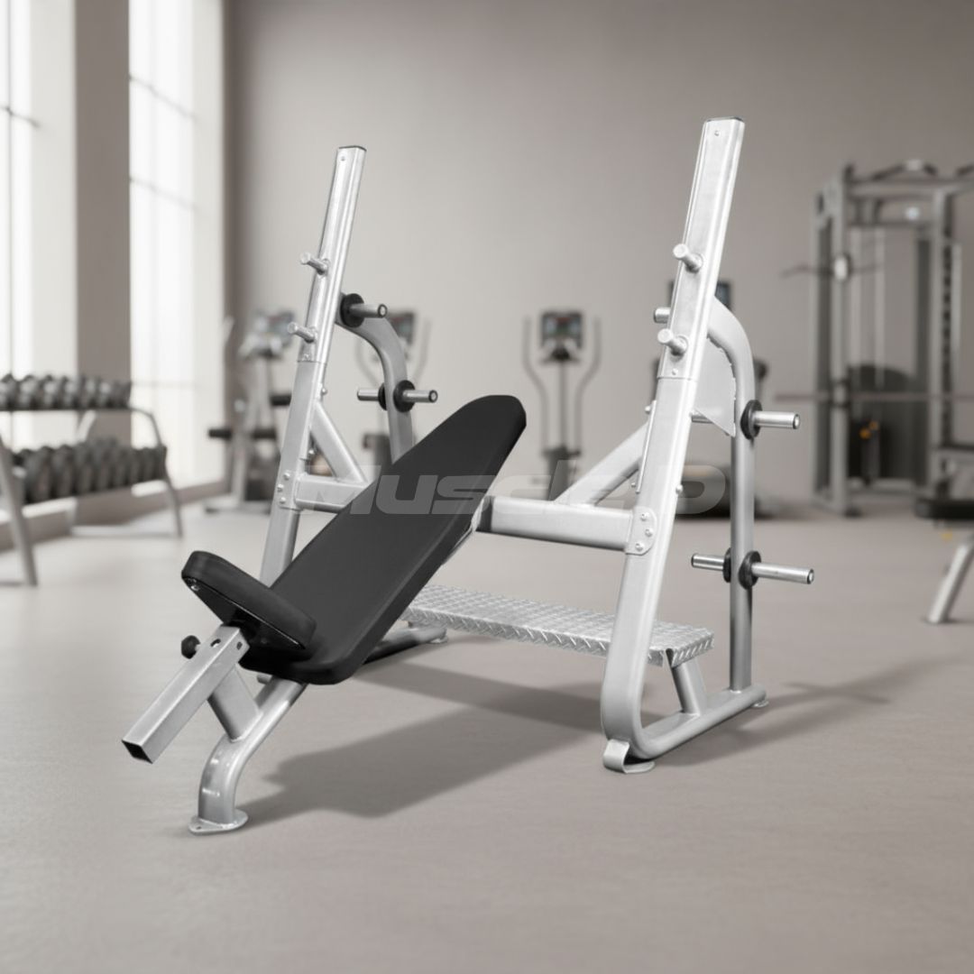 Muscle D Fitness Elite Olympic Incline Bench – Commercial Strength Bench