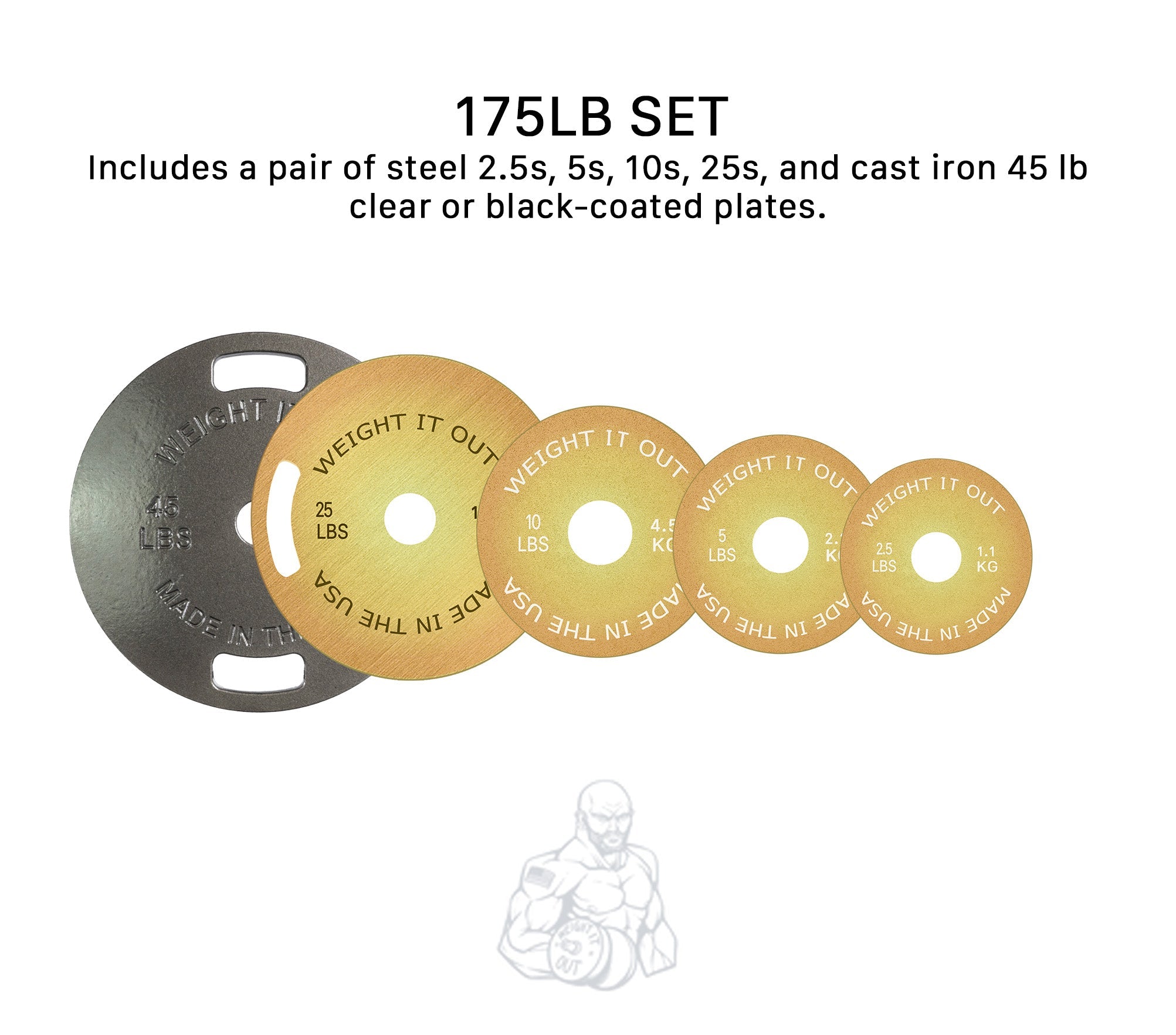45 lb Cast Iron Machined & Calibrated Solid Steel Weight Plate Sets – Weight It Out