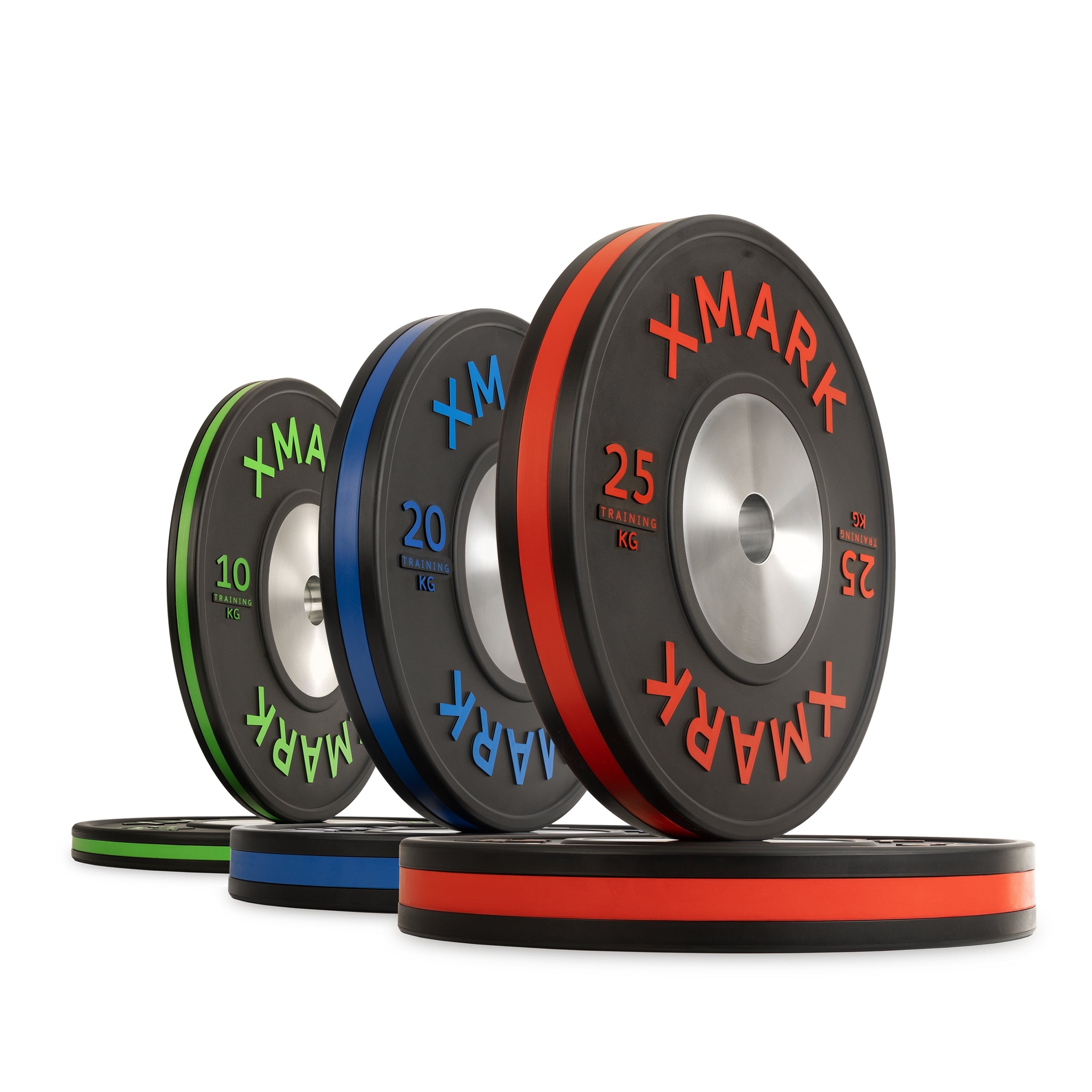 IWF Training Bumper Plates (KG) – Striped Premium Pairs & Sets | XMARK