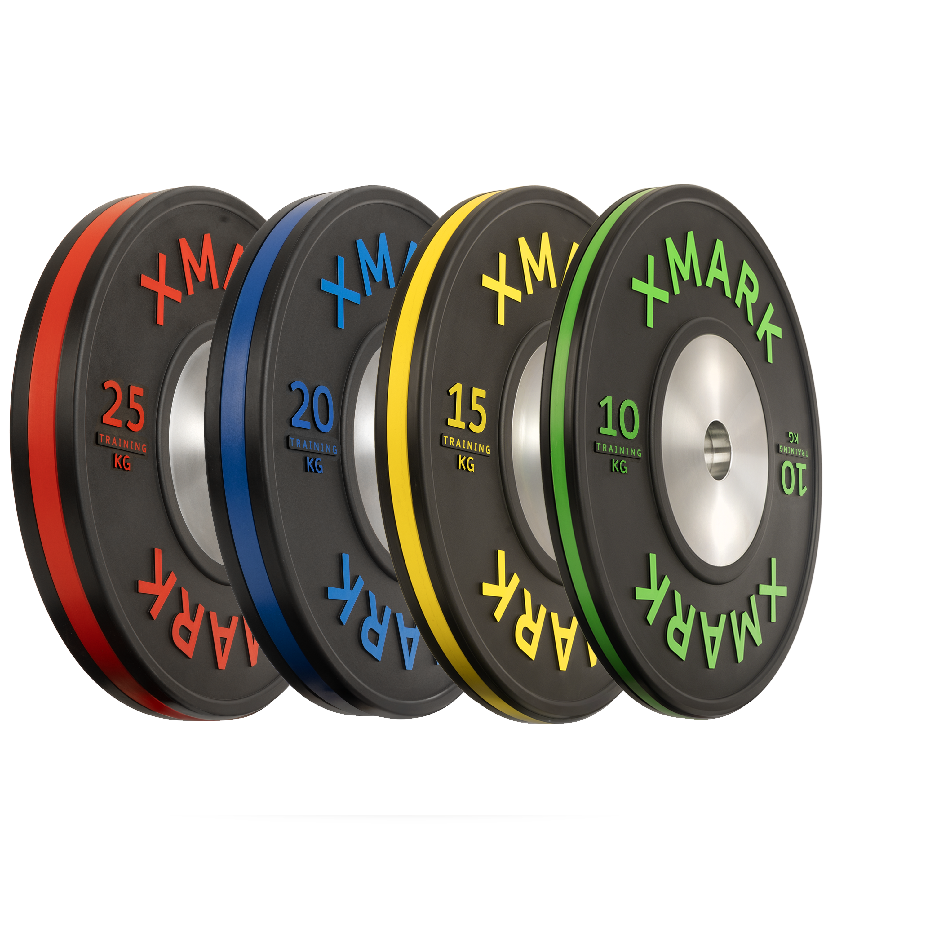 IWF Training Bumper Plates (KG) – Striped Premium Pairs & Sets | XMARK