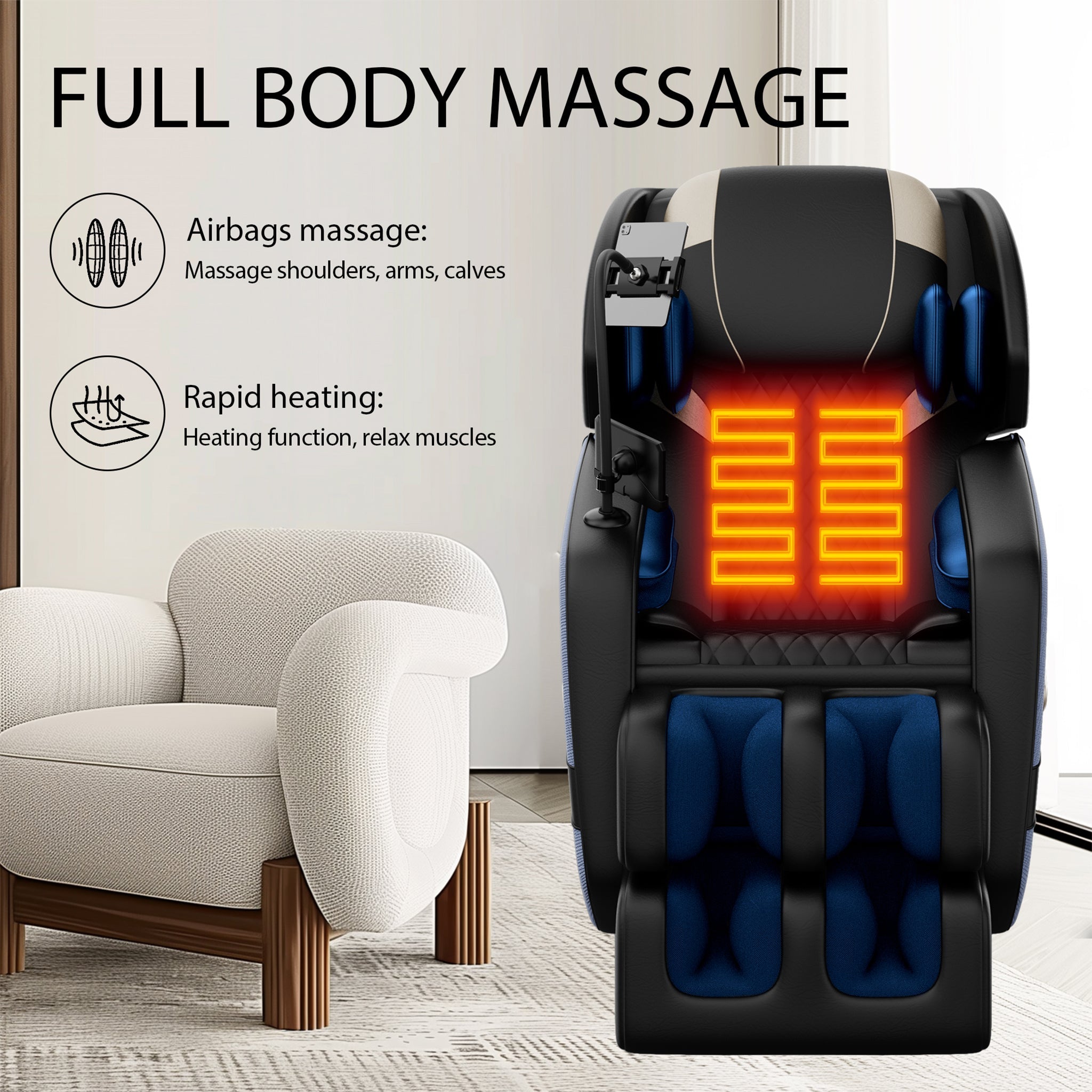 Airvana Imperium Full-Body Zero Gravity Massage Chair – Ambient Lighting