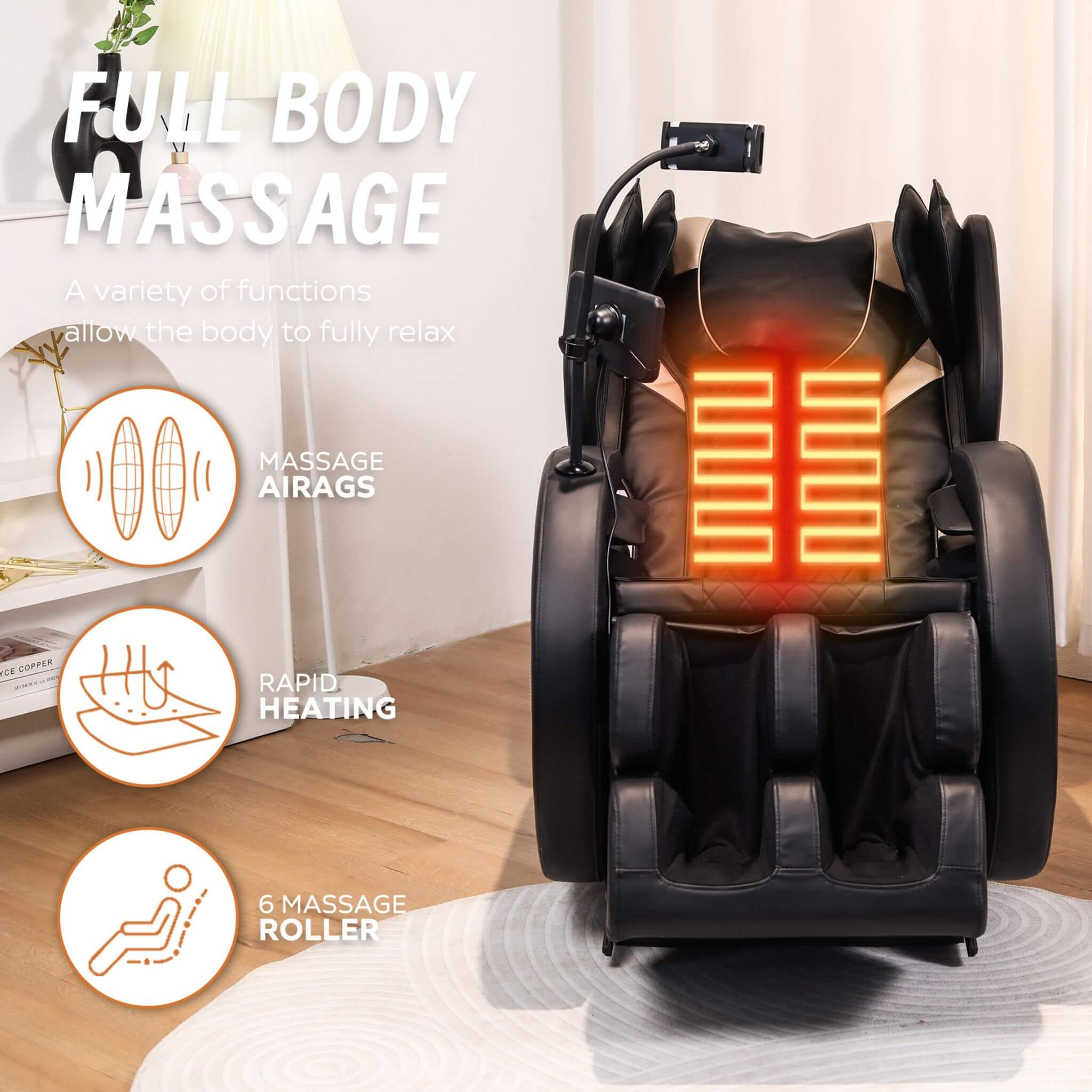 Airvana Tranquil Zero Gravity Massage Chair Recliner – Full Body Air Compression