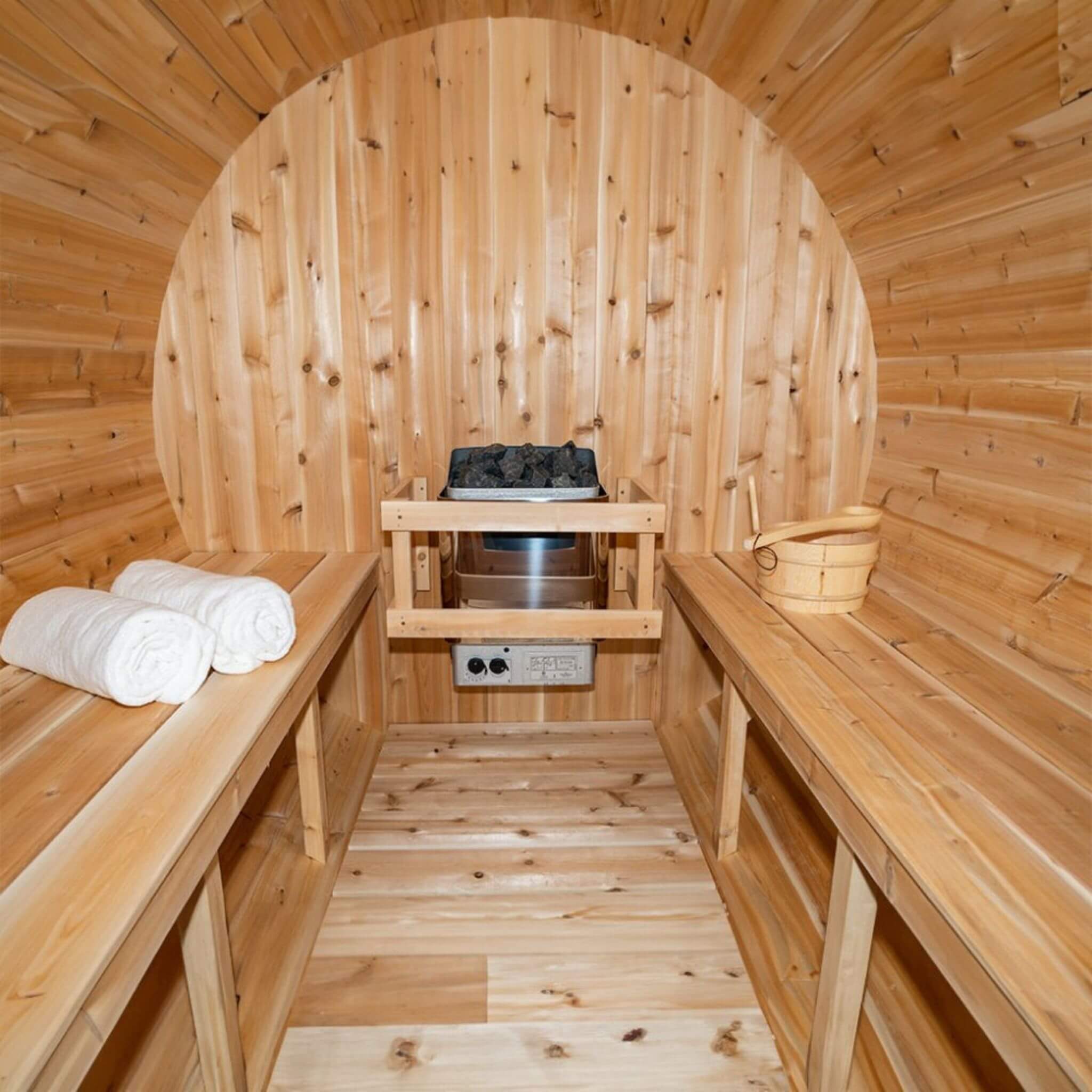 Dundalk Leisurecraft Serenity 4-Person Canadian Timber Outdoor Barrel Sauna