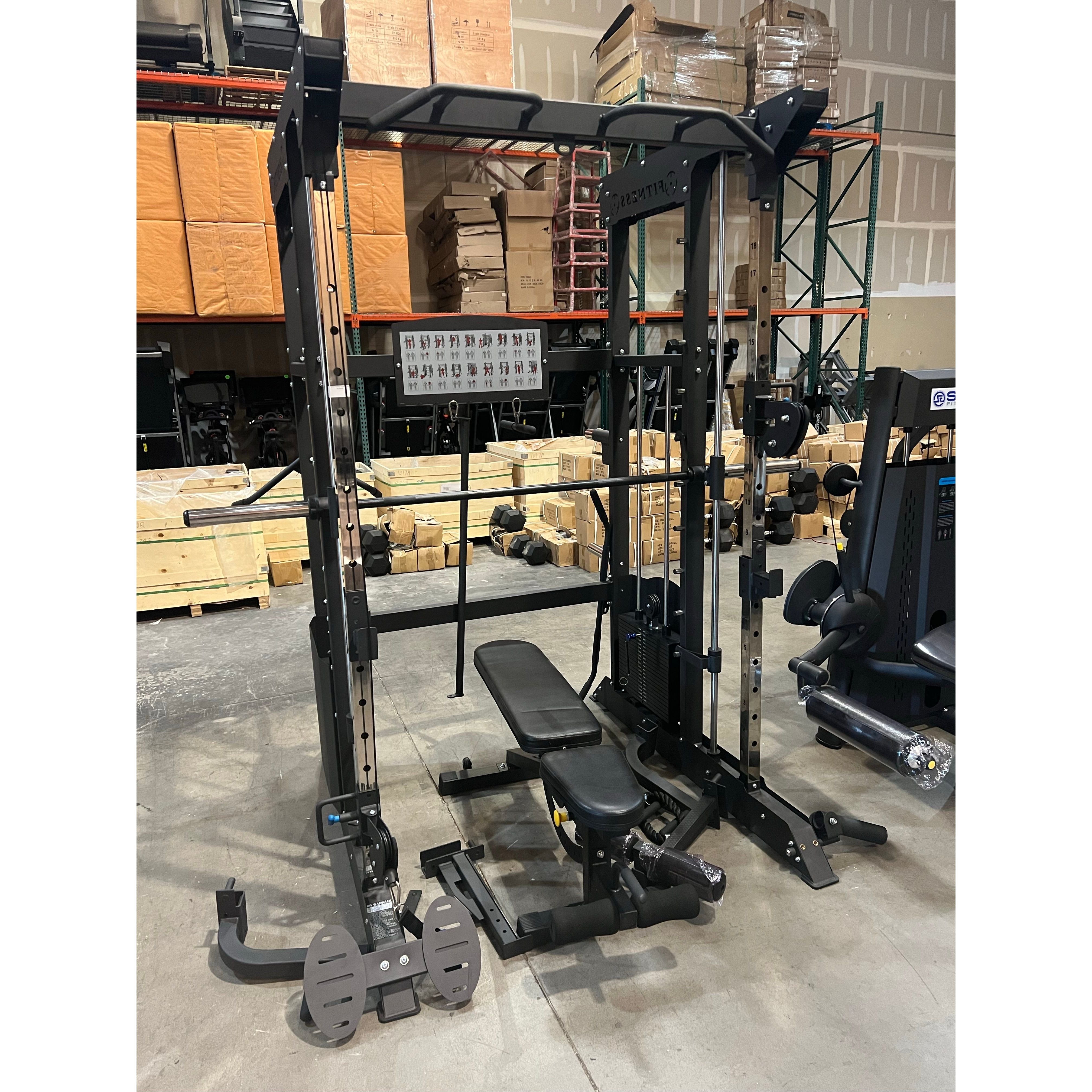 SFE Power Rack, Smith Machine & Functional Trainer, 2×220 lb Weight Stacks