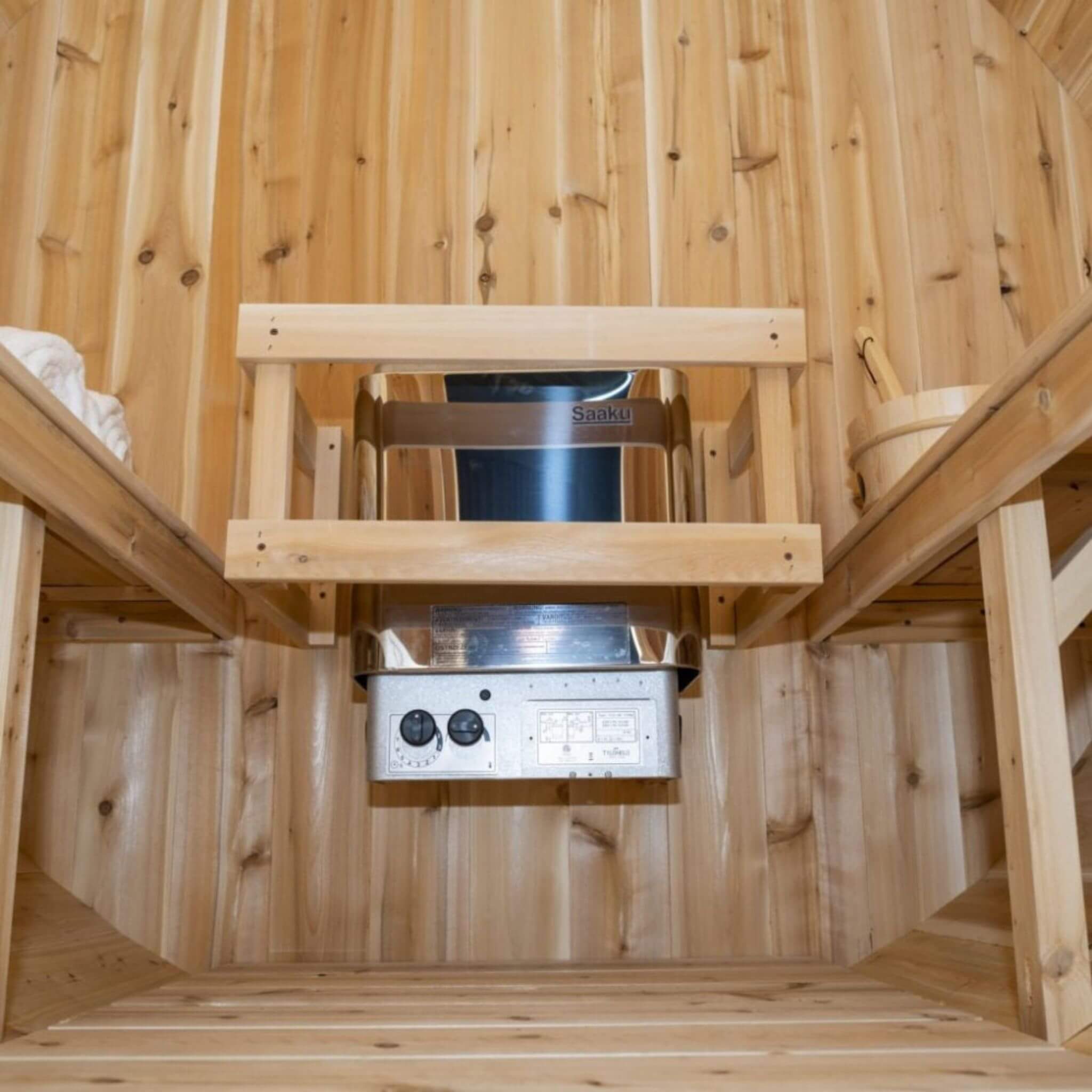 Dundalk Leisurecraft Harmony 4-Person Canadian Timber Barrel Sauna – 84" Outdoor