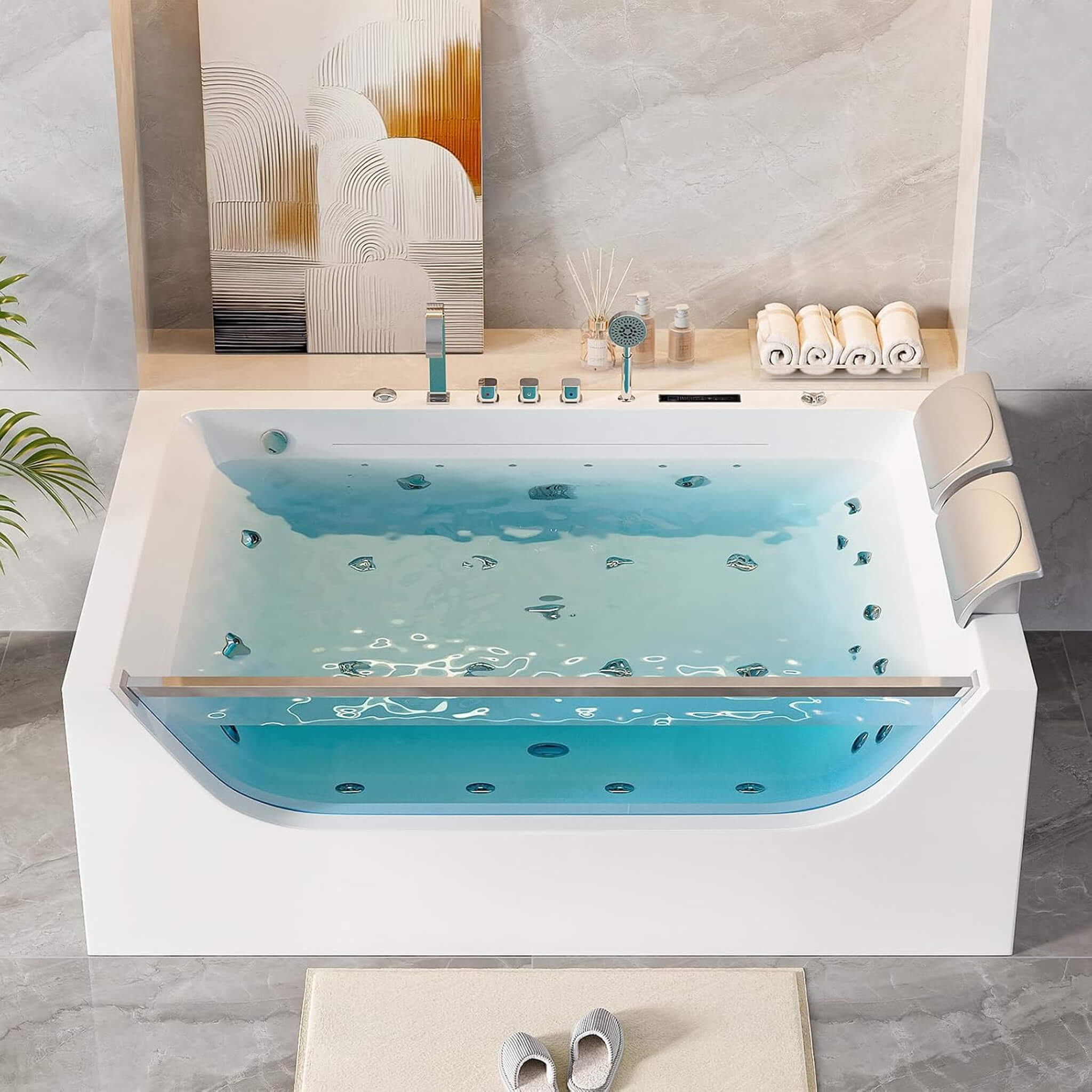 Alora Novara 71" 2-Person Jetted Whirlpool Tub – Massage & Thermostat