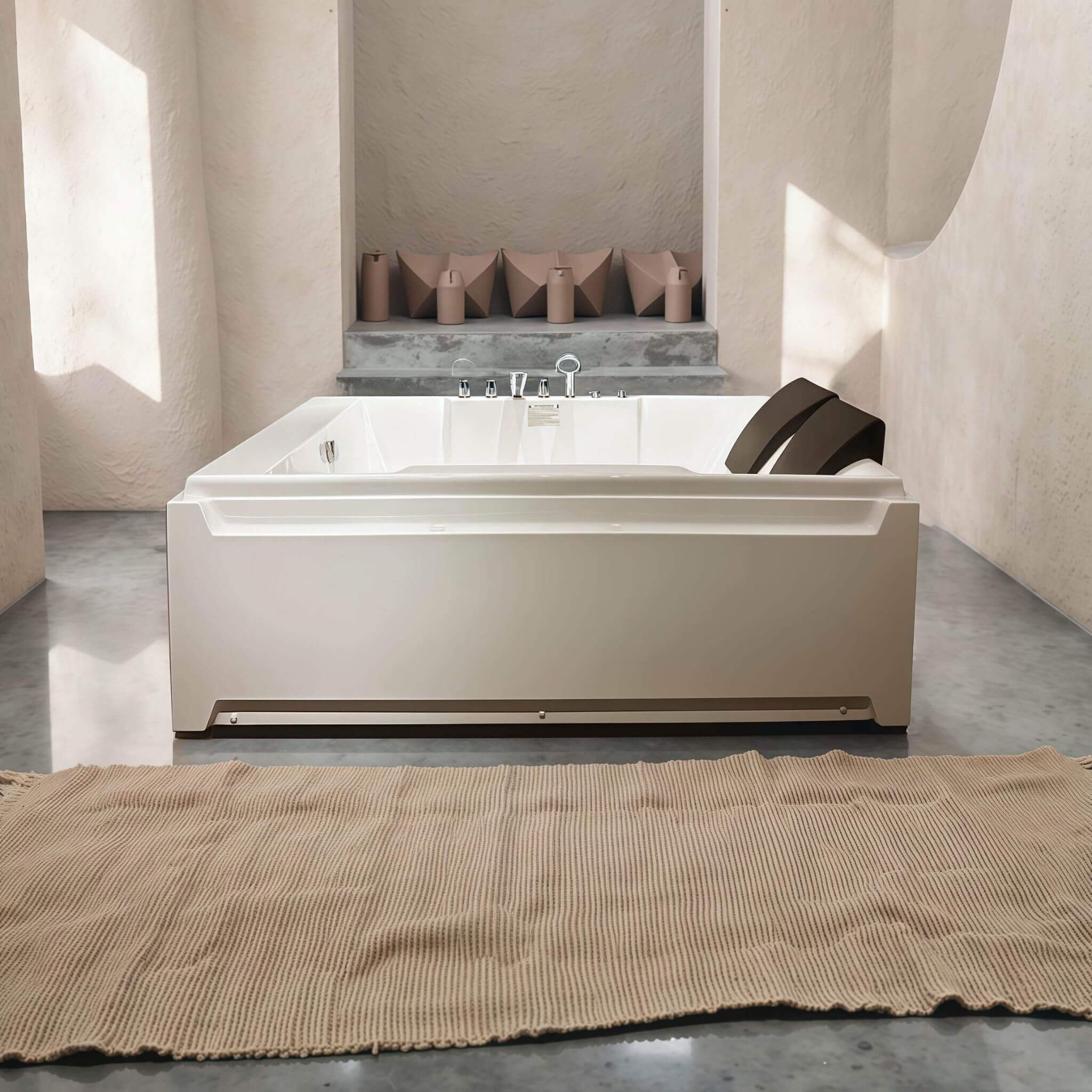 Alora Sapphire 73" 2-Person Luxury Whirlpool Jetted Bathtub – Hydro Massage & Chromatherapy